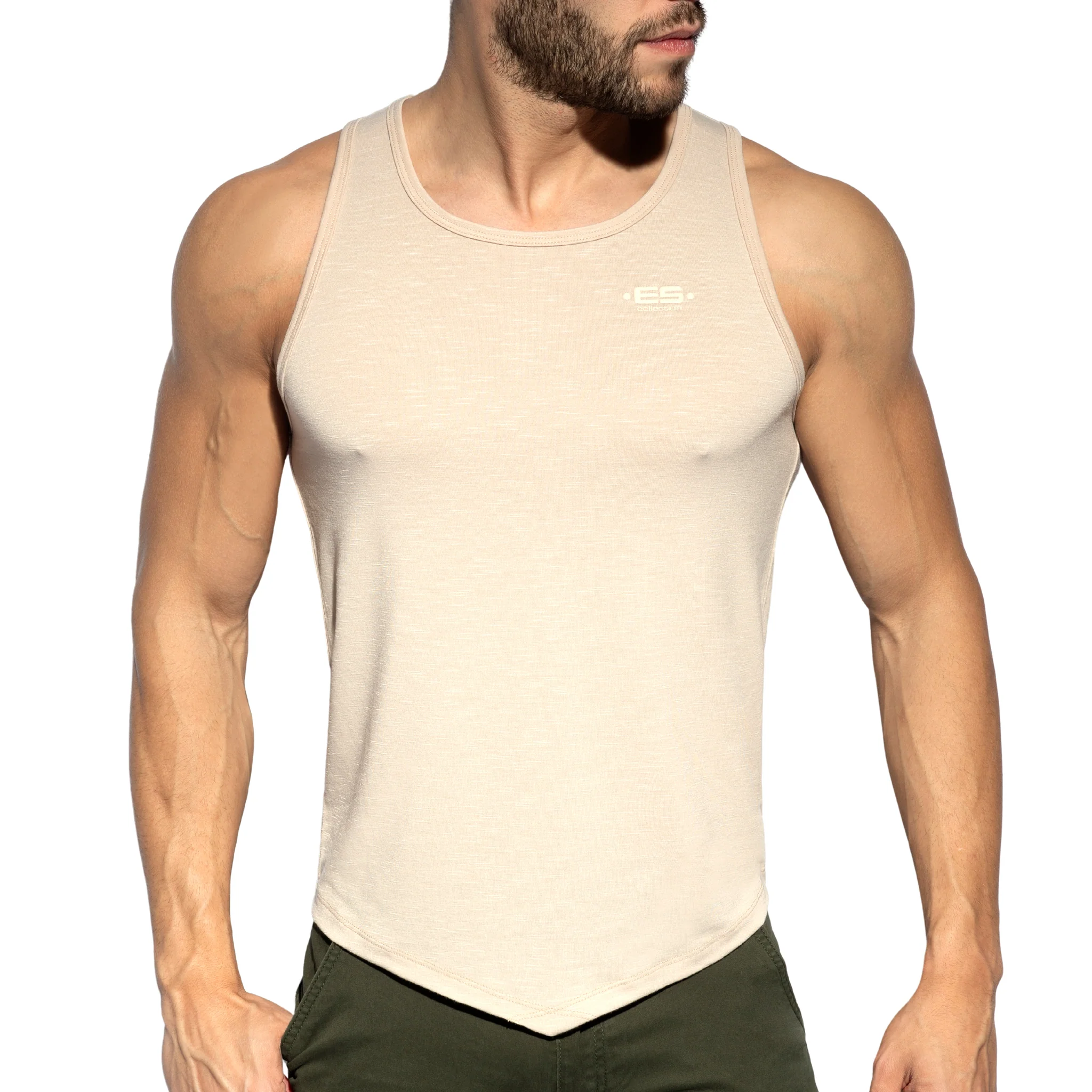 ES Collection Flame Tank Top Beige TS284 - Image 2