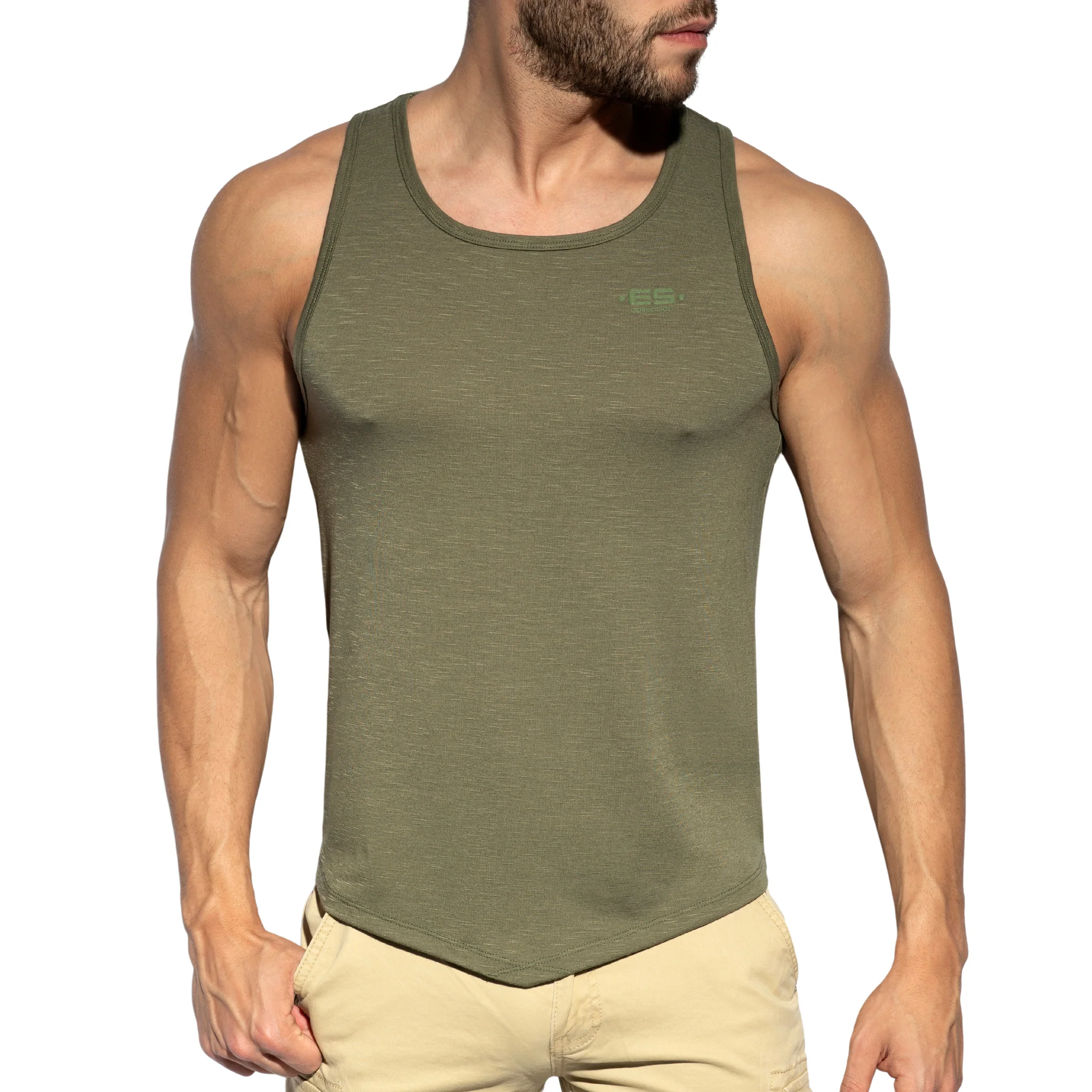 ES Collection Flame Tank Top Khaki TS284 - Image 2