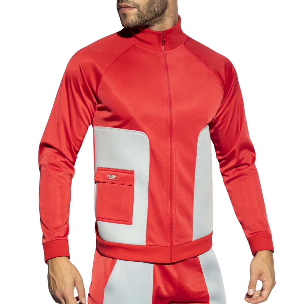 ES Collection Foam Patches Sports Sweatshirt Red SP268