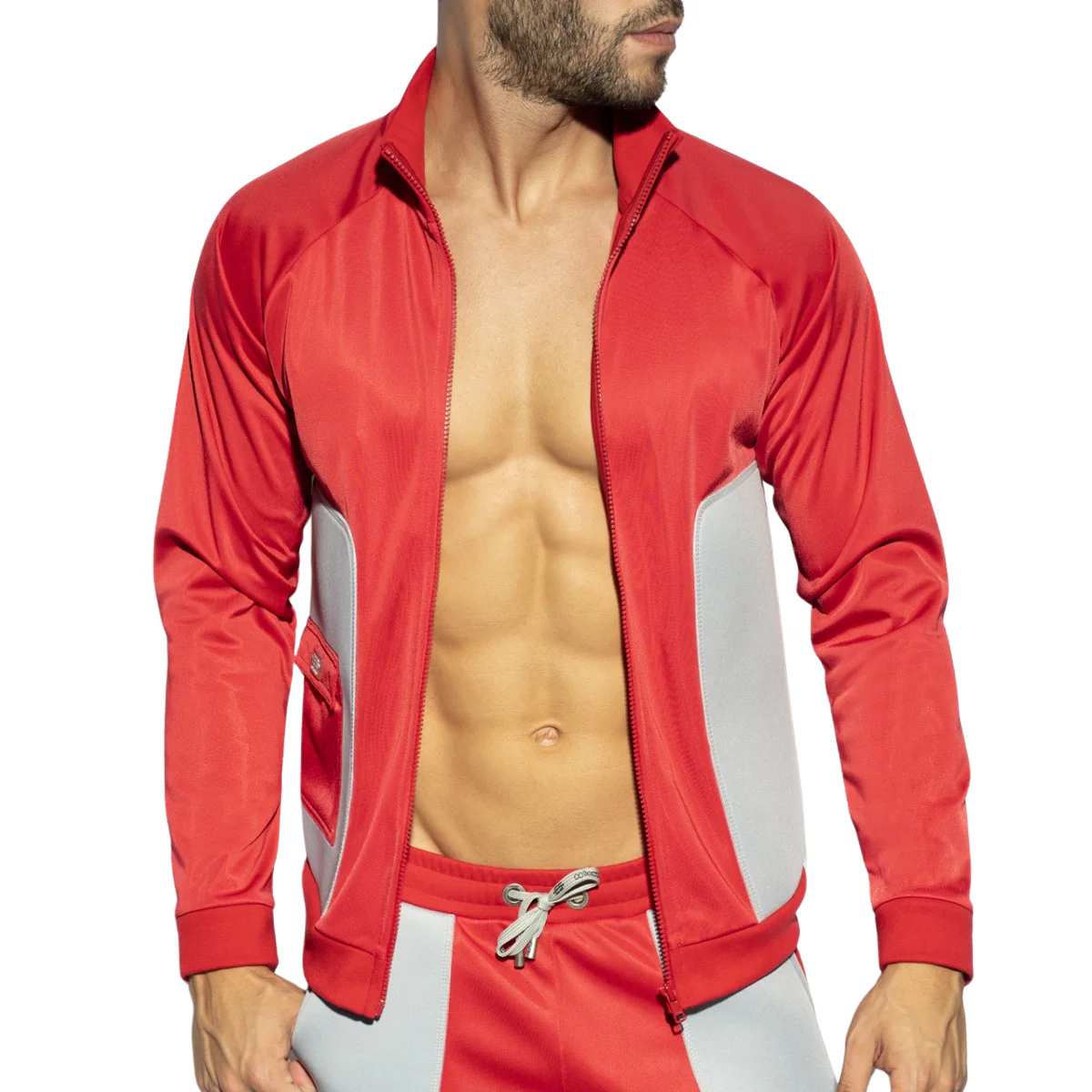 ES Collection Foam Patches Sports Sweatshirt Red SP268 - Image 4