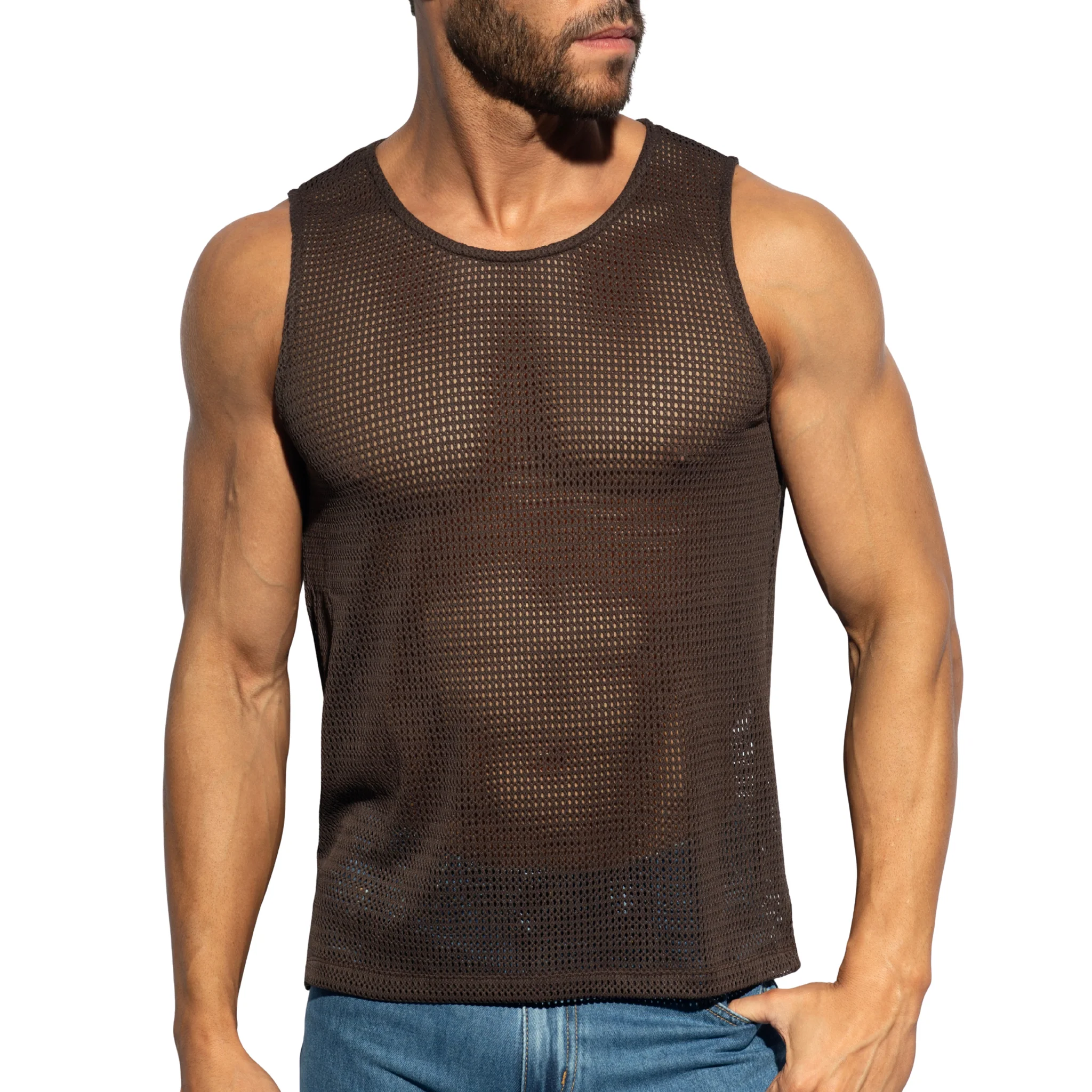 ES Collection Formentera Retro Tank Top Brown TS337 - Image 2