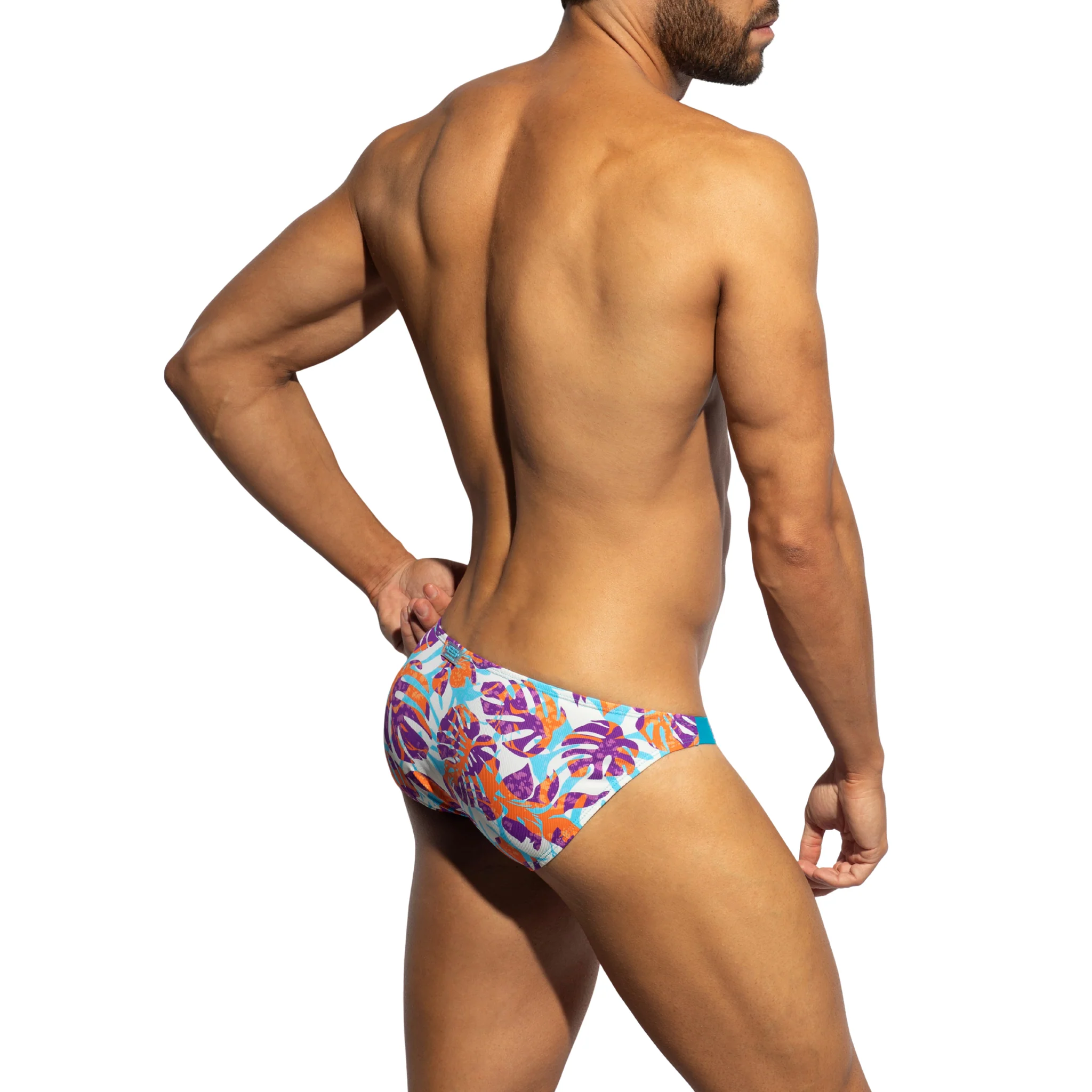 ES Collection Garden Rib Bikini Brief Turquoise UN653 - Image 3