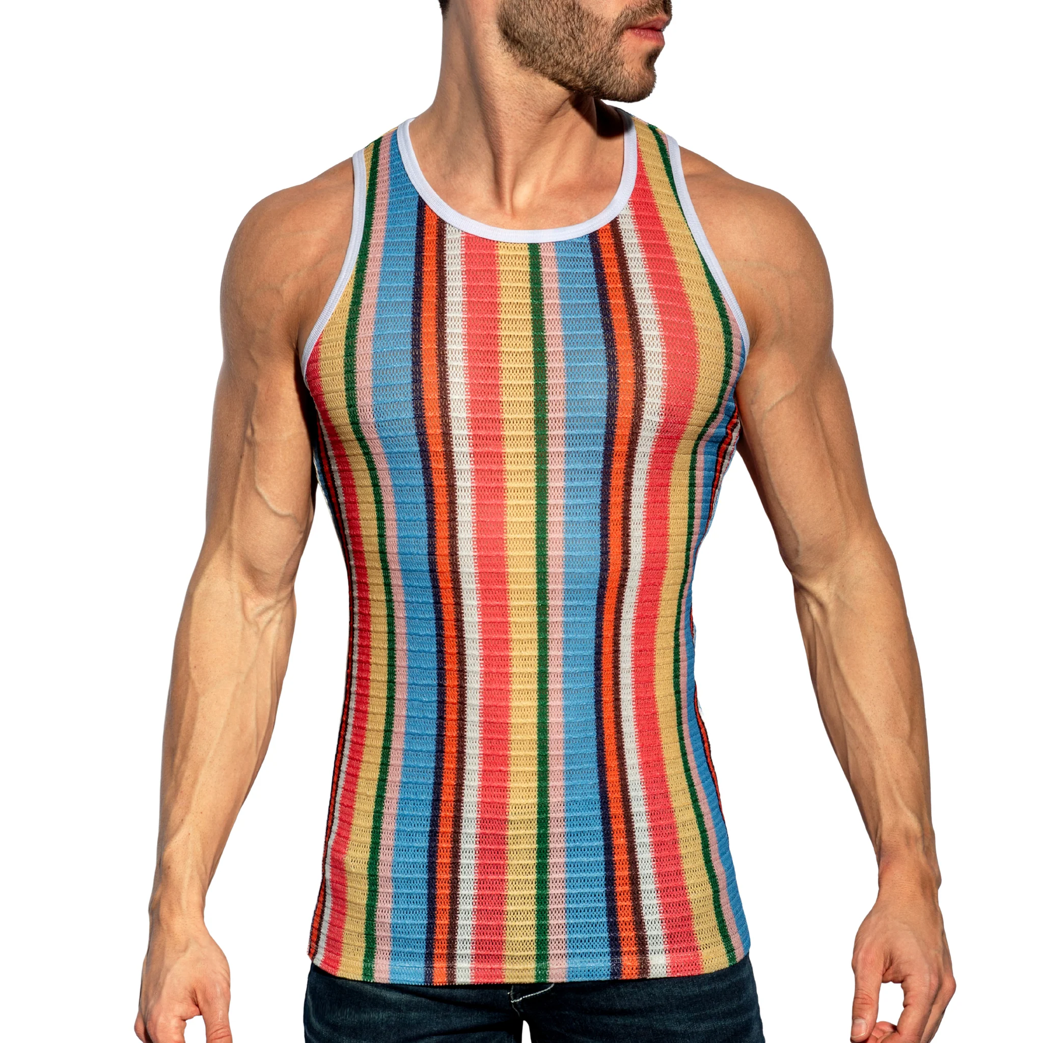 ES Collection Gelato Stripe Tank Top Coral TS373 - Image 2