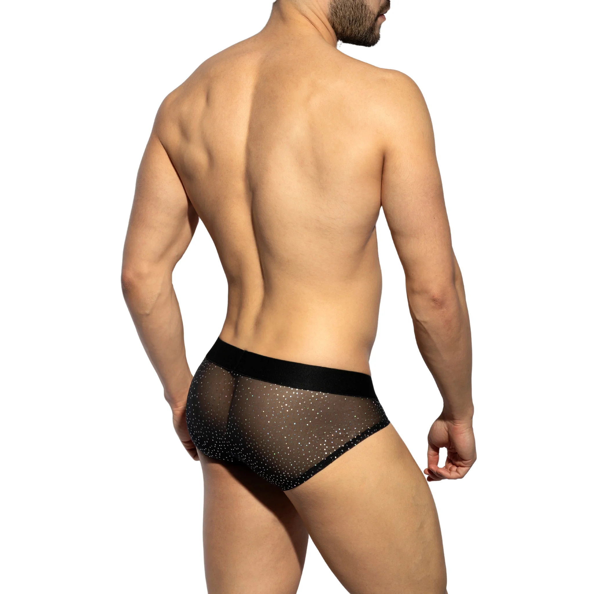 ES Collection Glitter Net Brief Black UN583 - Image 3