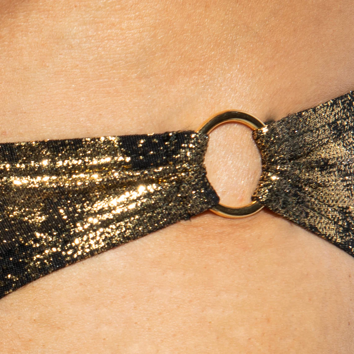 ES Collection Gold + Gold Bikini Brief Black UN657 - Image 4