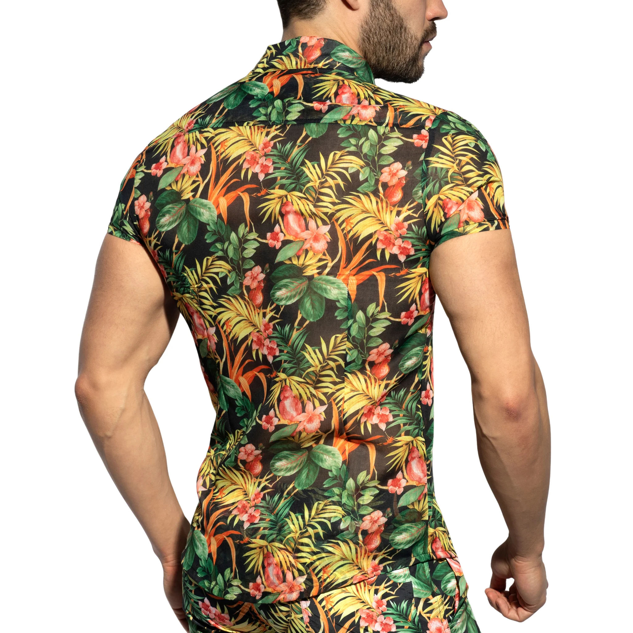 ES Collection Hawaiian Shirt Black SHT025 - Image 3