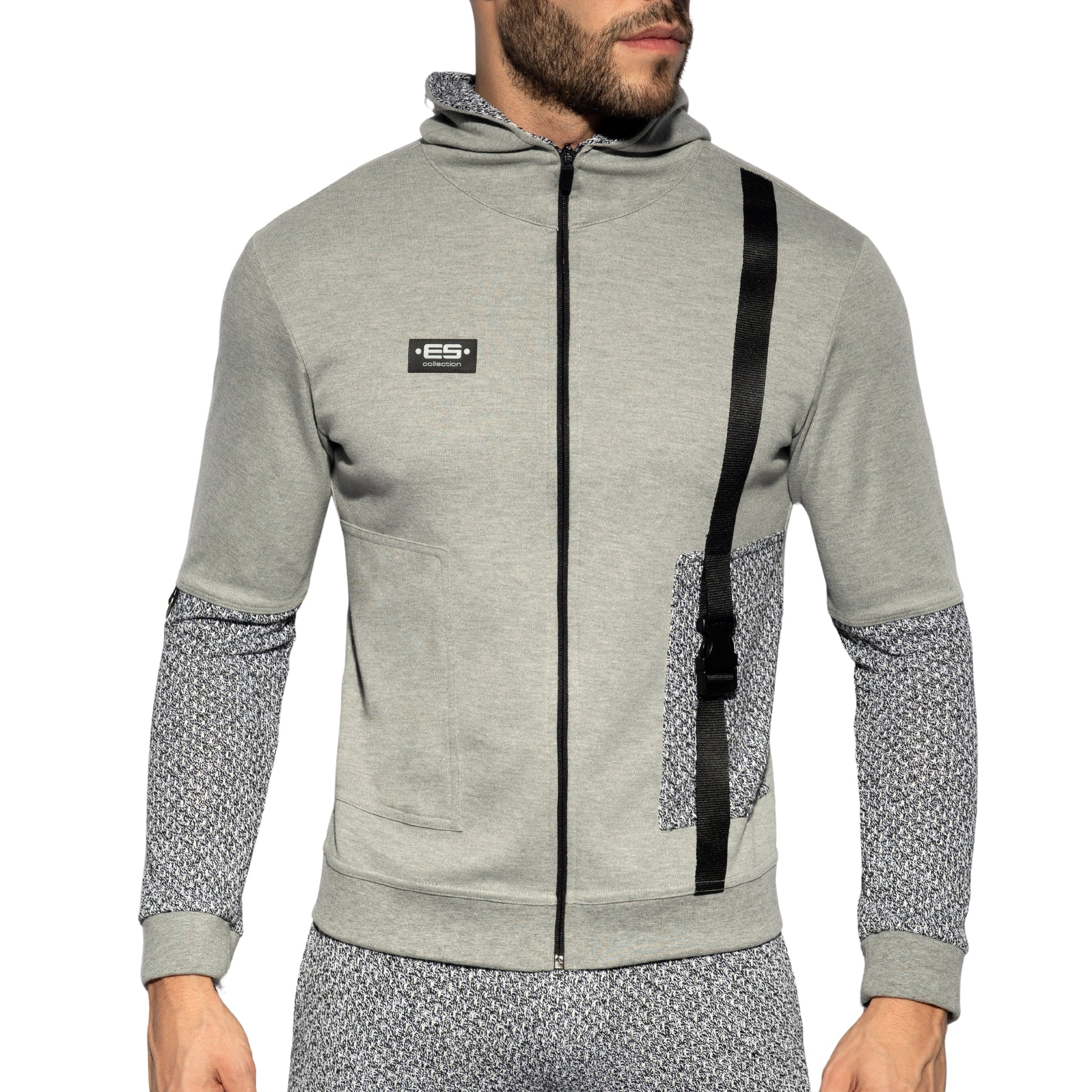 ES Collection High End Spike Hoodie Heather Grey SP296 - Image 2