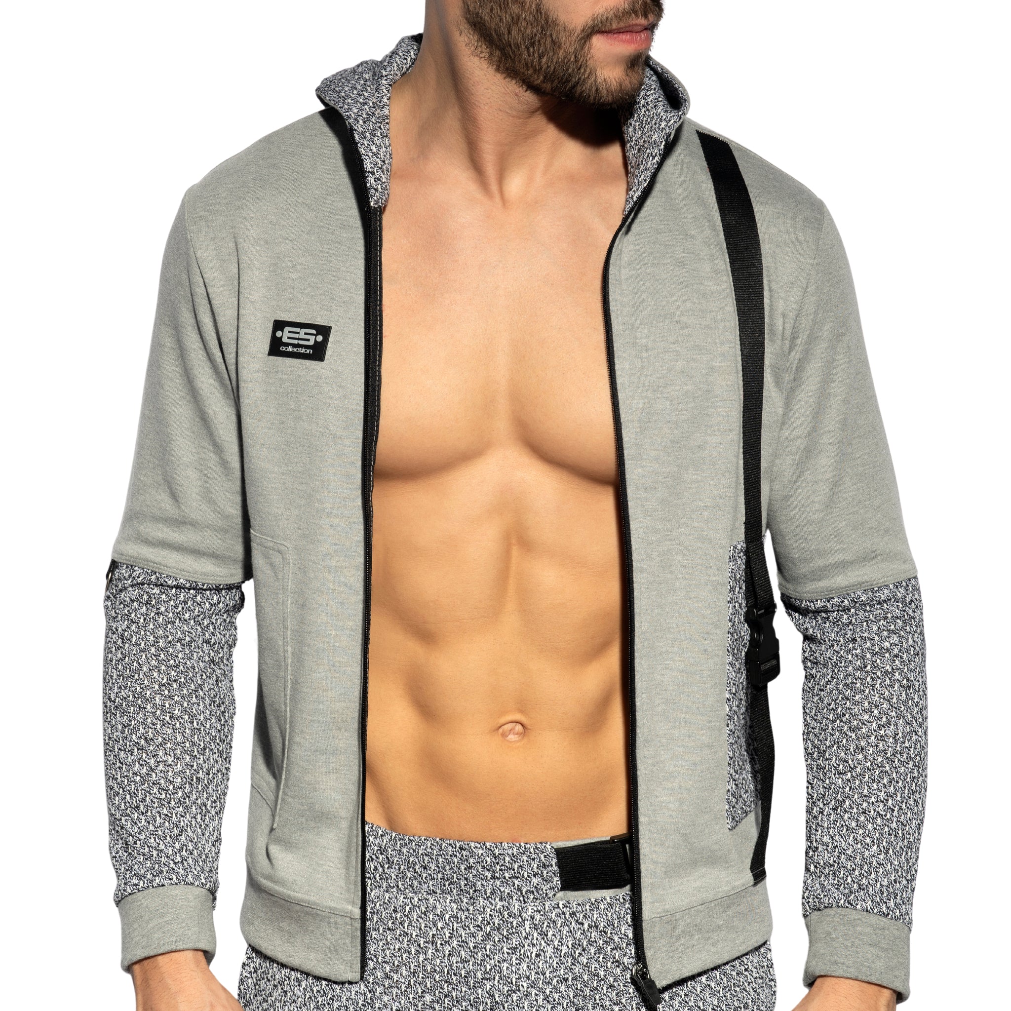 ES Collection High End Spike Hoodie Heather Grey SP296 - Image 4