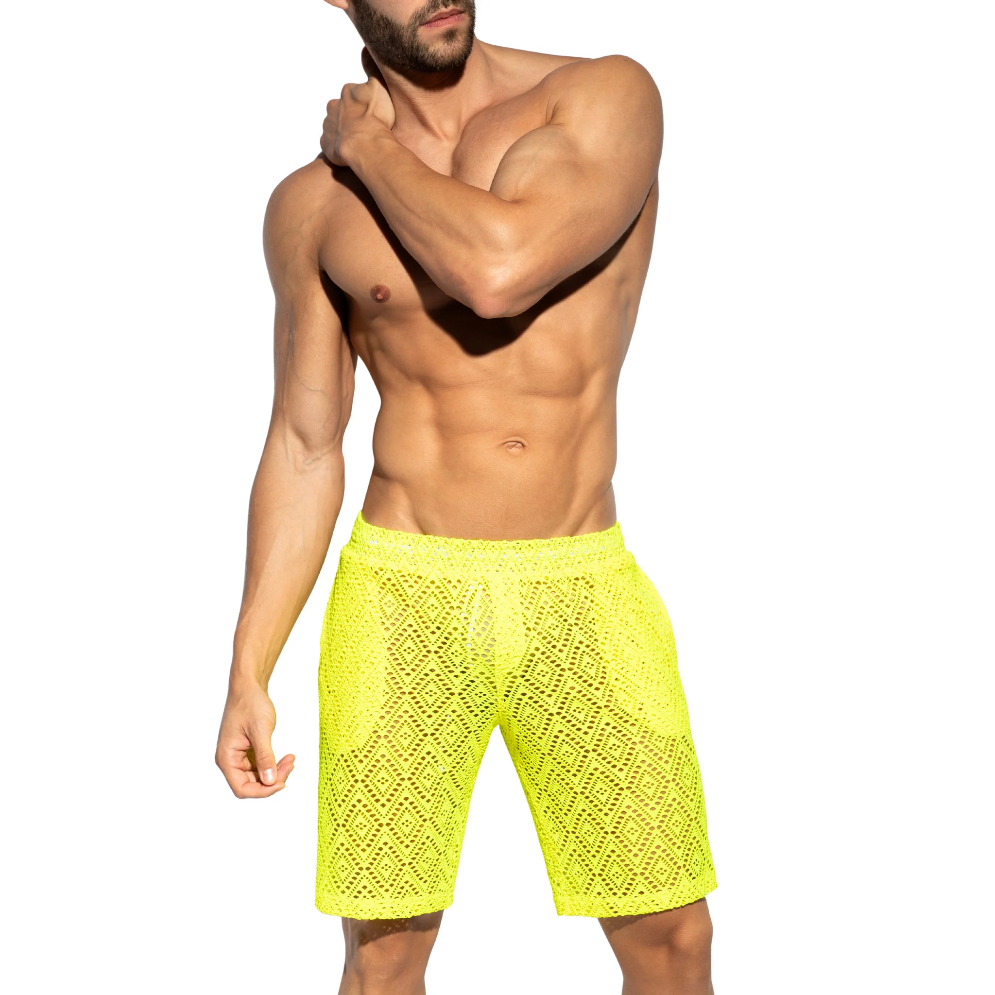ES Collection Ibiza Retro Bermuda Neon Yellow SP330 - Image 2