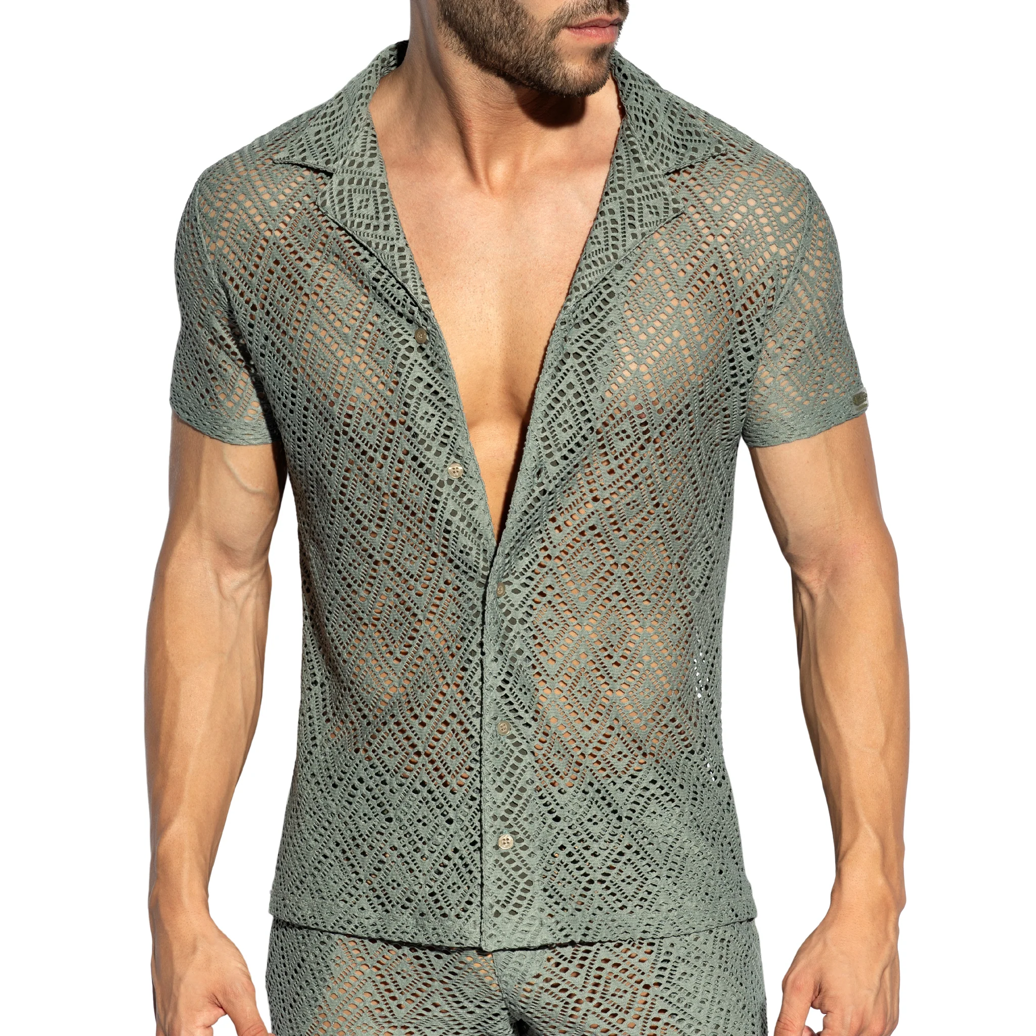ES Collection Ibiza Retro Shirt Khaki SHT027 - Image 2