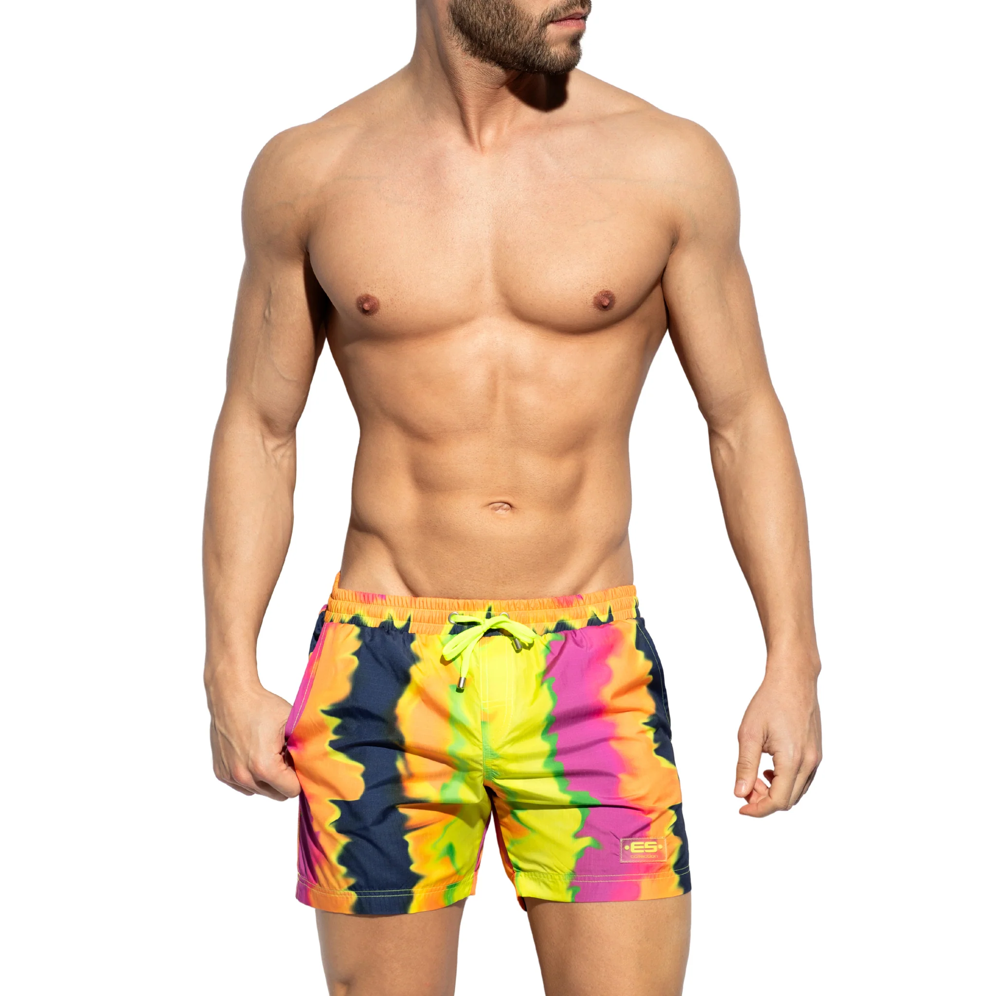 ES Collection Kaleido Swim Shorts Neon Yellow 2403 - Image 2