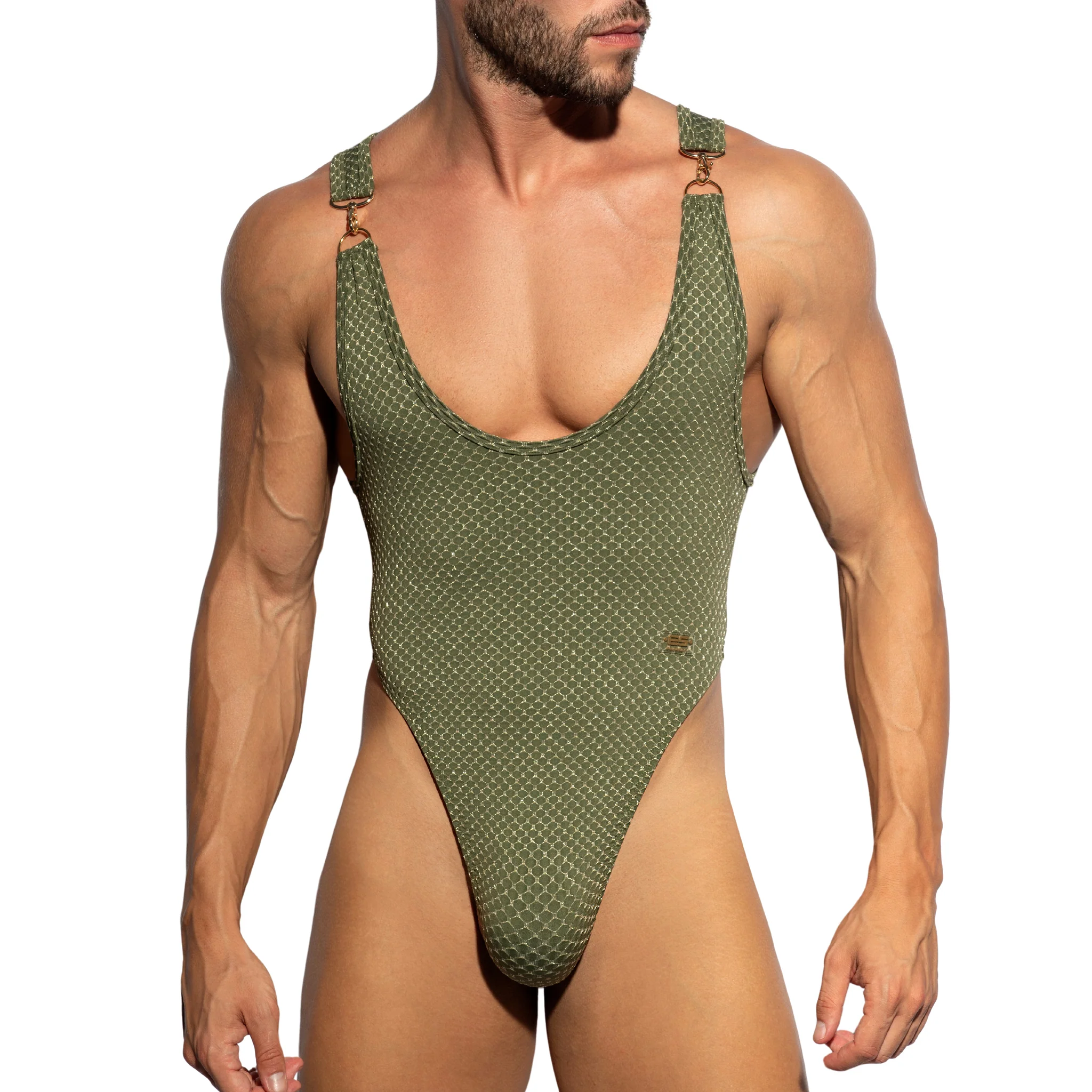 ES Collection Luxury Thong Swimsuit Khaki 2229 - Image 2