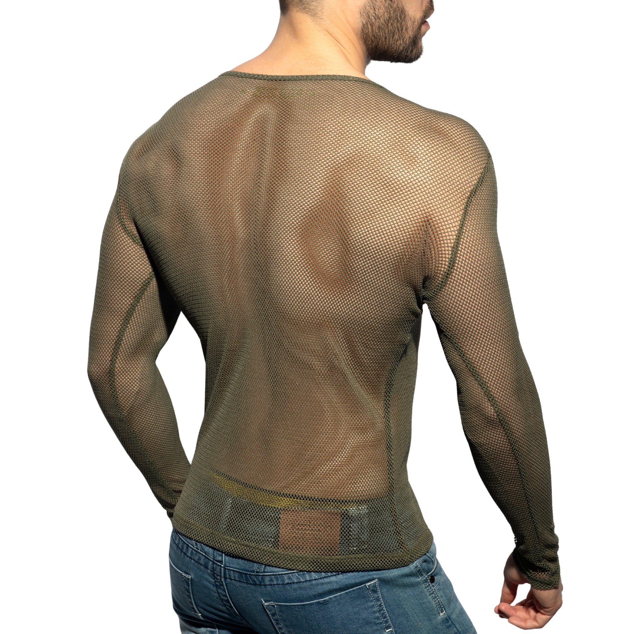 ES Collection Mesh-Long Sleeves T-Shirt Khaki TS304 - Image 3