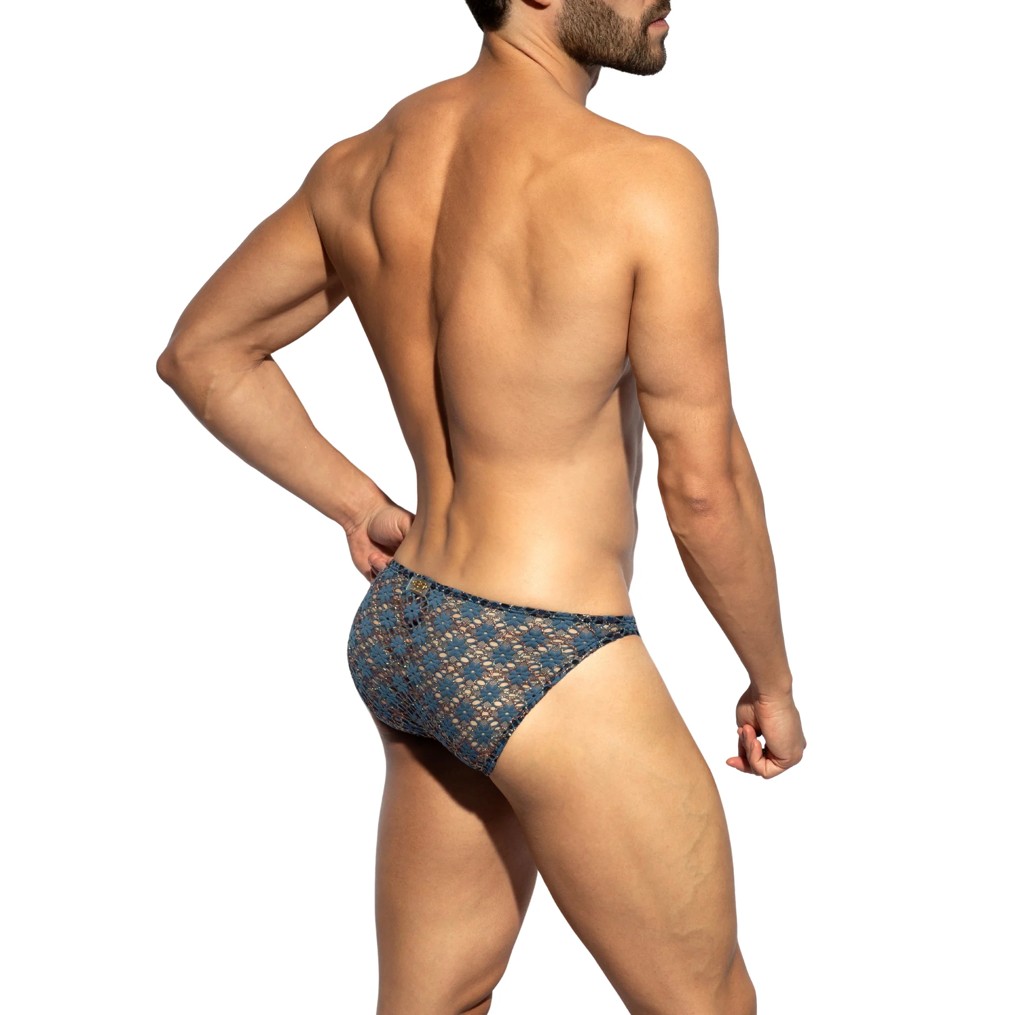 ES Collection Metallic Bloom Bikini Brief Cobalt UN677 - Image 3