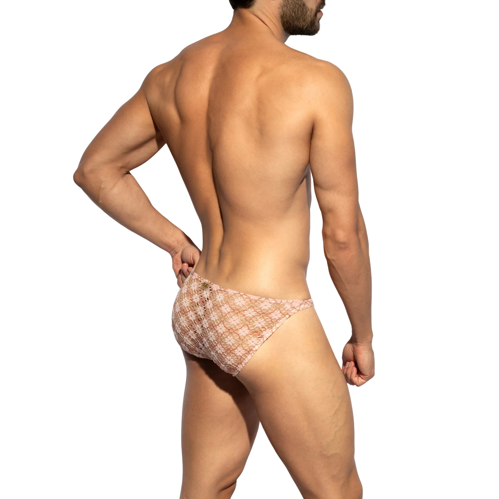 ES Collection Metallic Bloom Bikini Brief Pink UN677 - Image 3