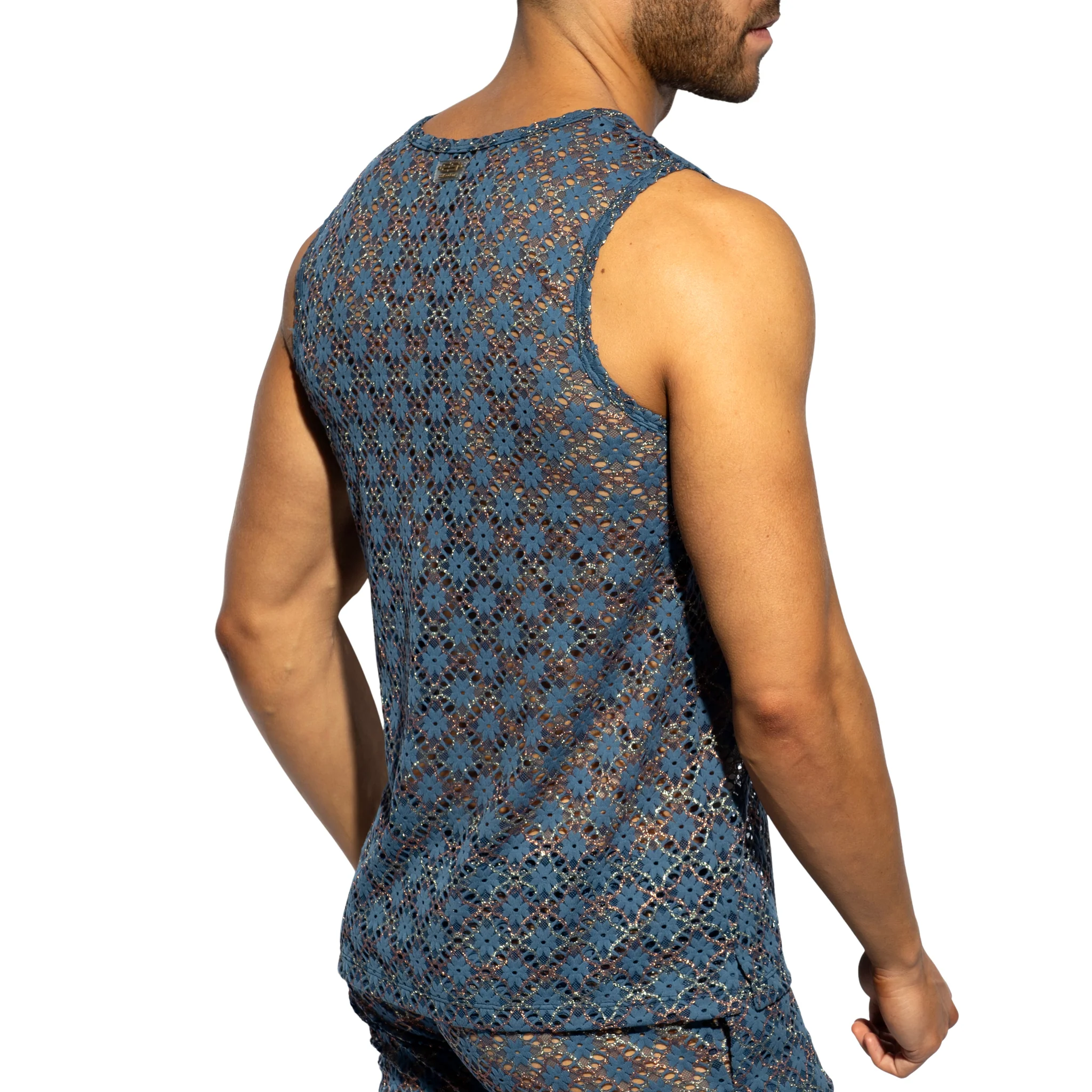 ES Collection Metallic Bloom Tank Top Cobalt TS361 - Image 3
