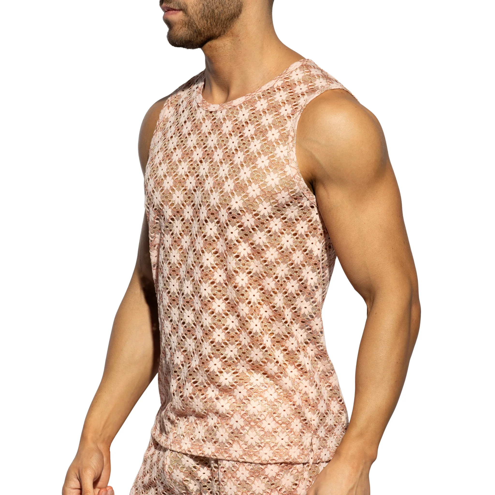 ES Collection Metallic Bloom Tank Top Pink TS361