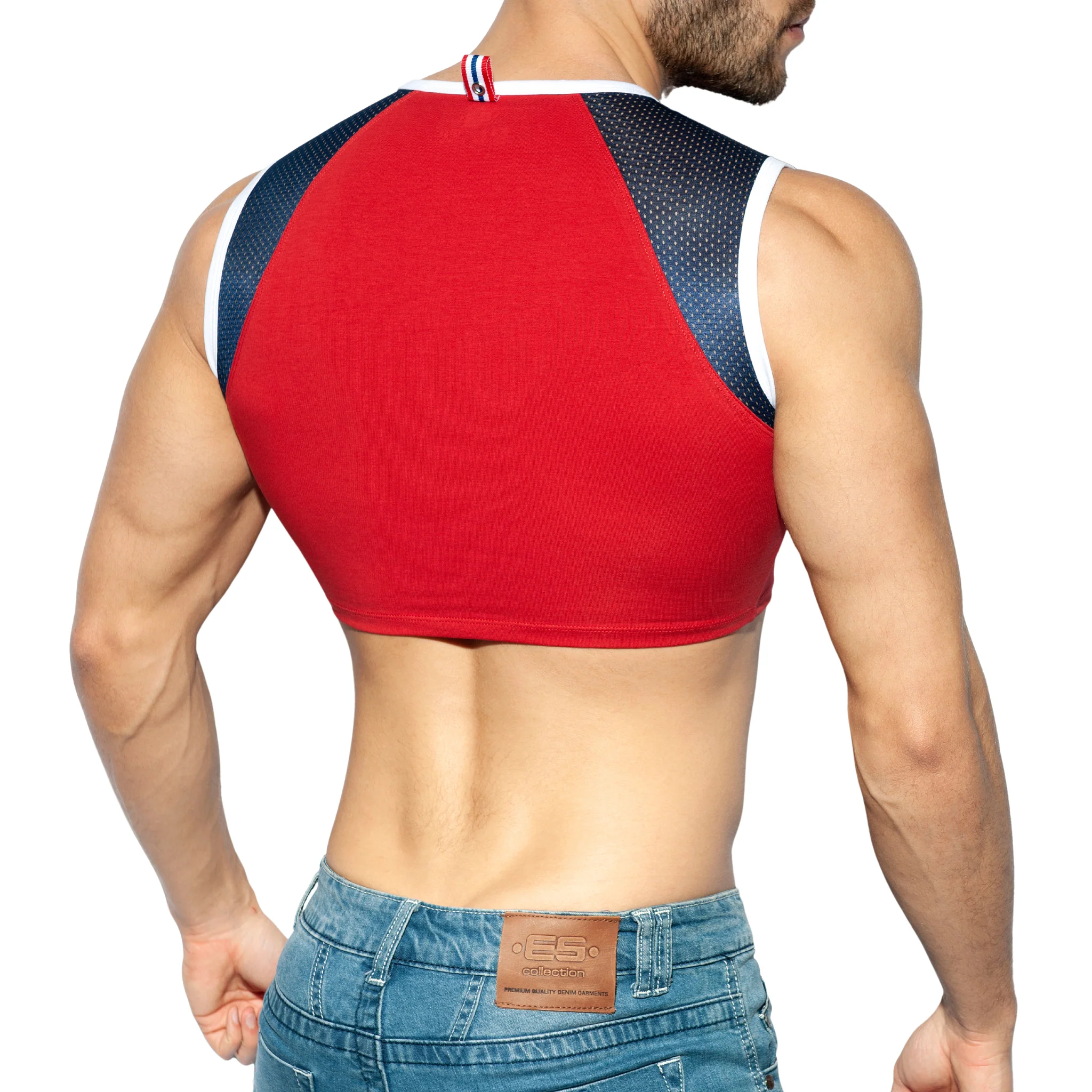 ES Collection Muscle Crop Top Red TS267 - Image 3