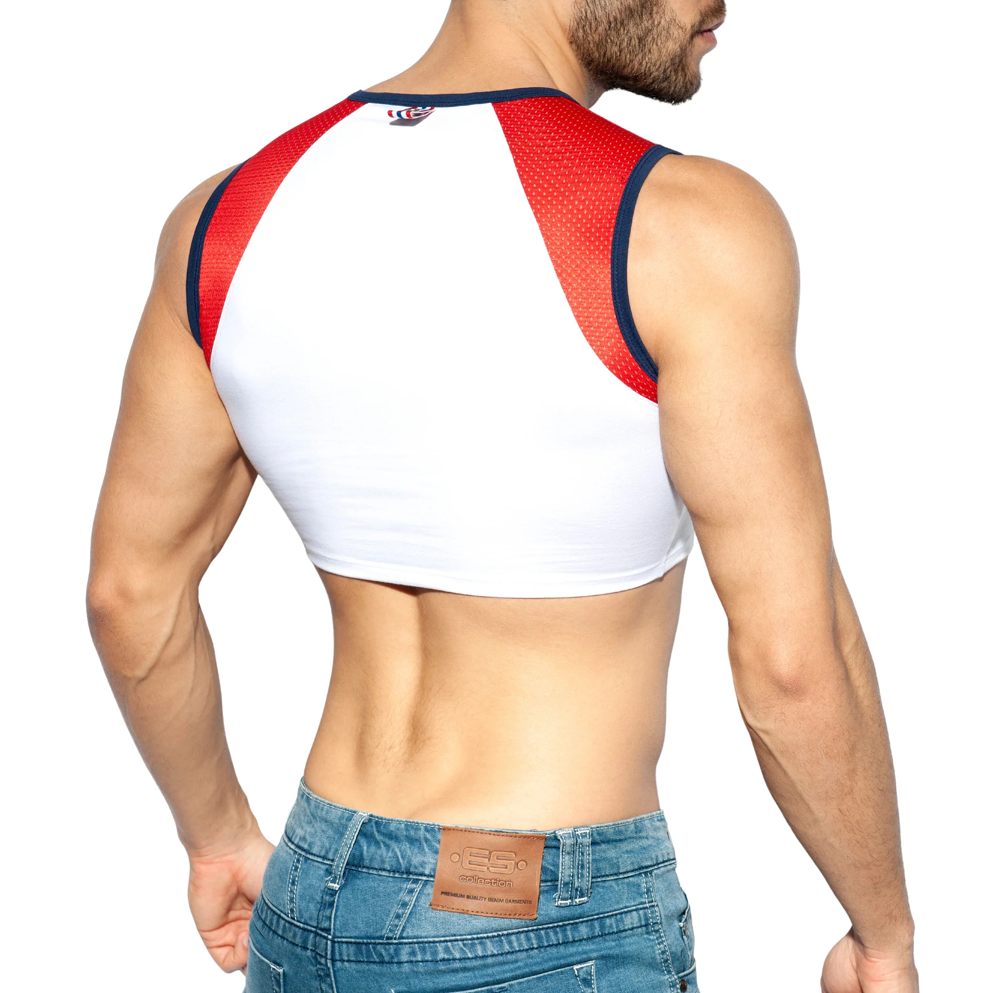 ES Collection Muscle Crop Top White TS267 - Image 3
