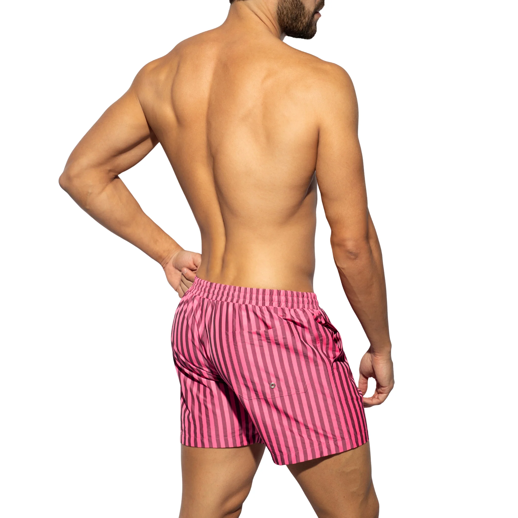 ES Collection Neon Stripes Boardshorts Neon Pink 2523 - Image 3