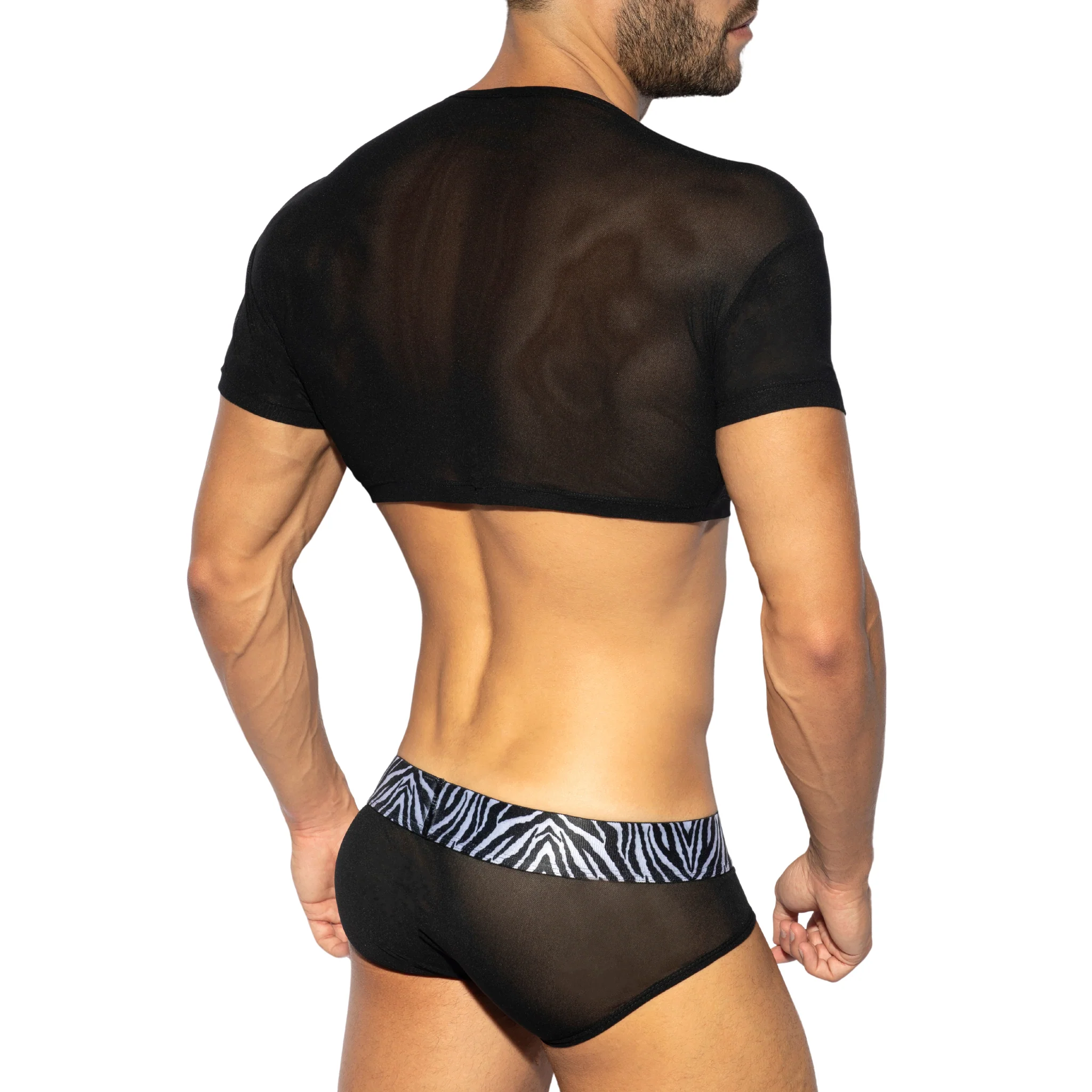 ES Collection Net Crop Top Black TS293 - Image 3