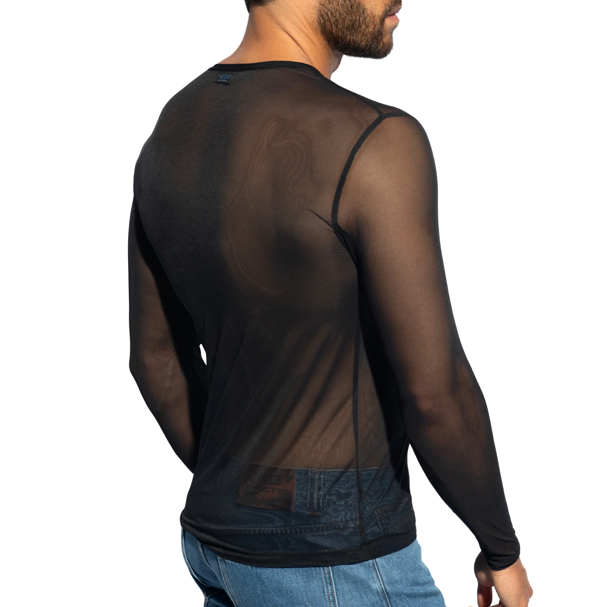 ES Collection Net Long Sleeves T-Shirt Black TS360 - Image 3