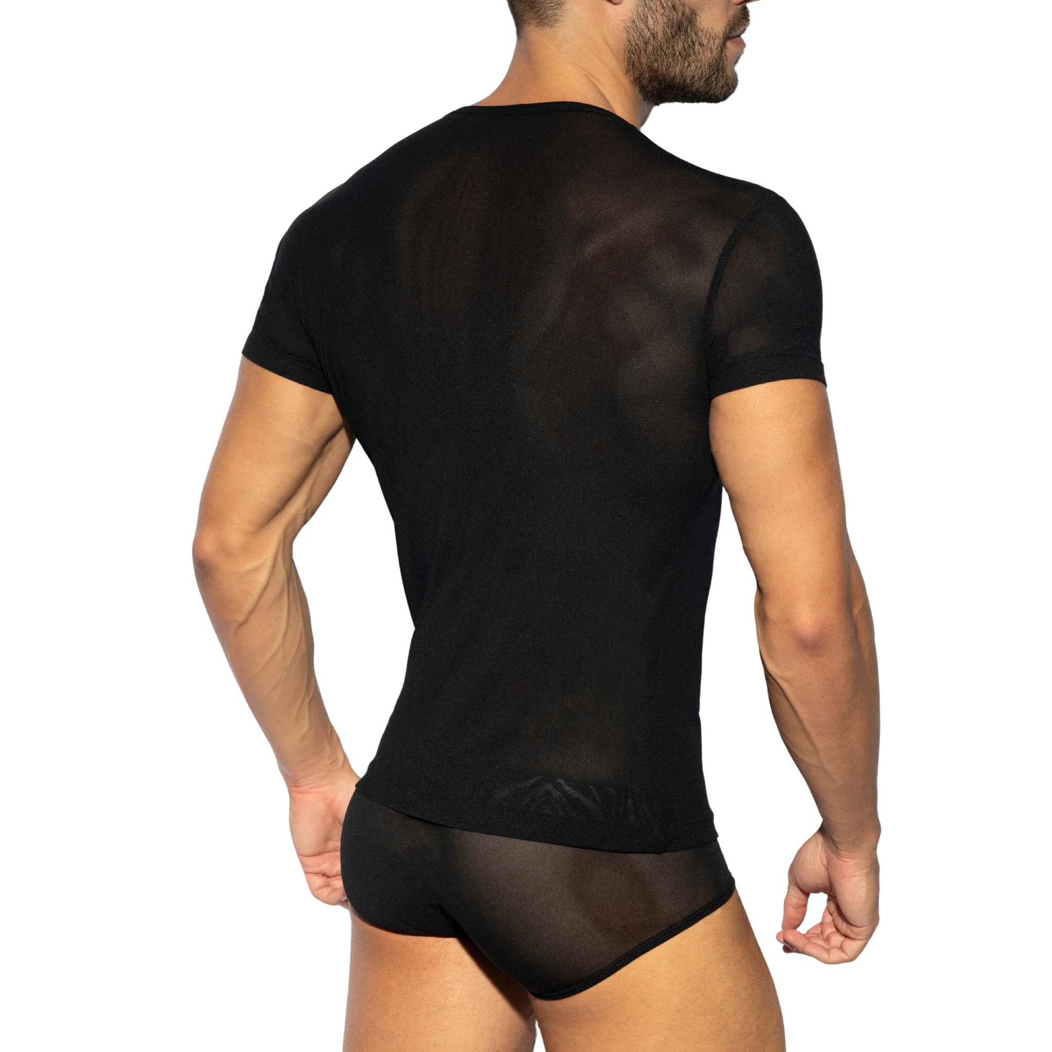 ES Collection Net T-Shirt Black TS292 - Image 3