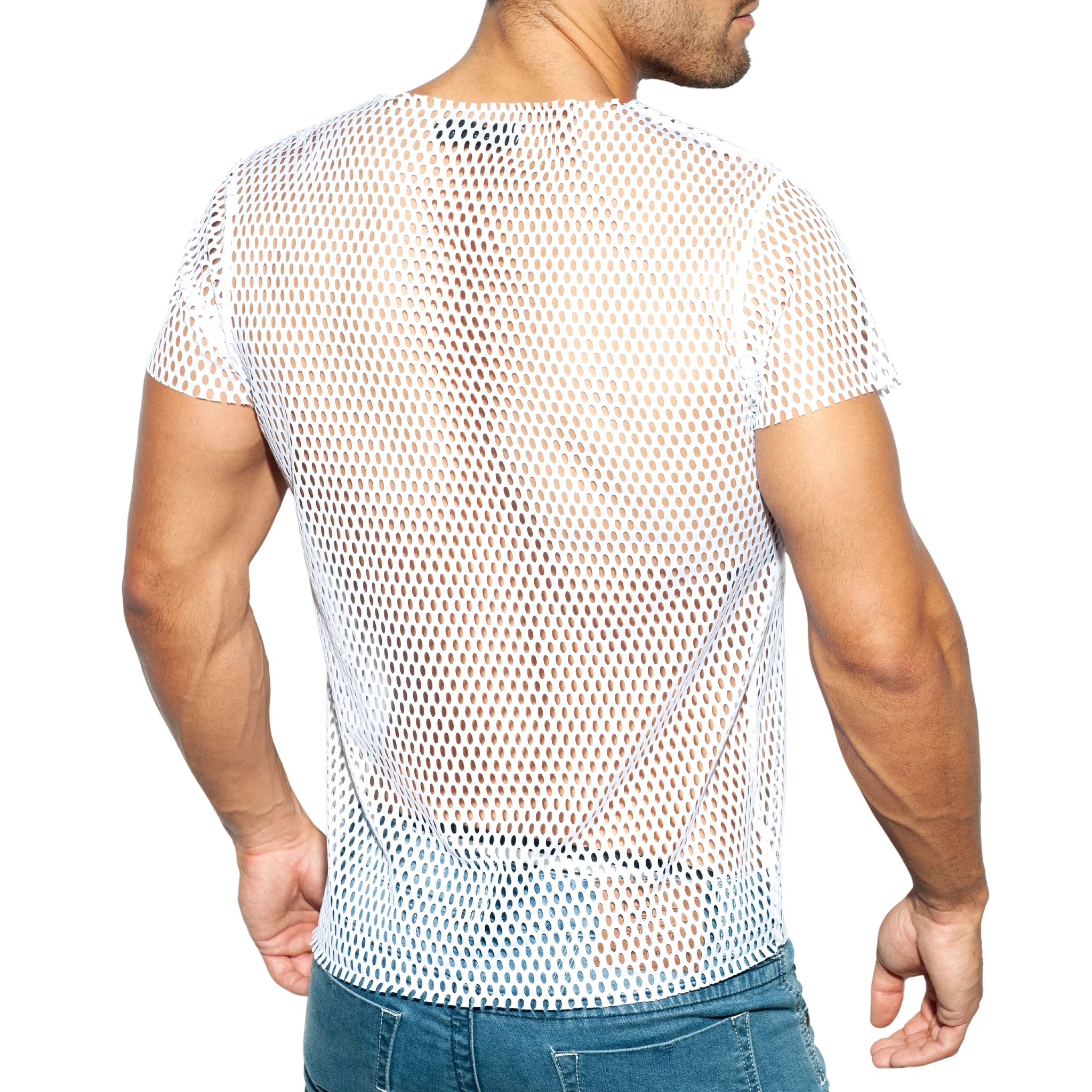 ES Collection Open Mesh T-Shirt White TS254 - Image 3