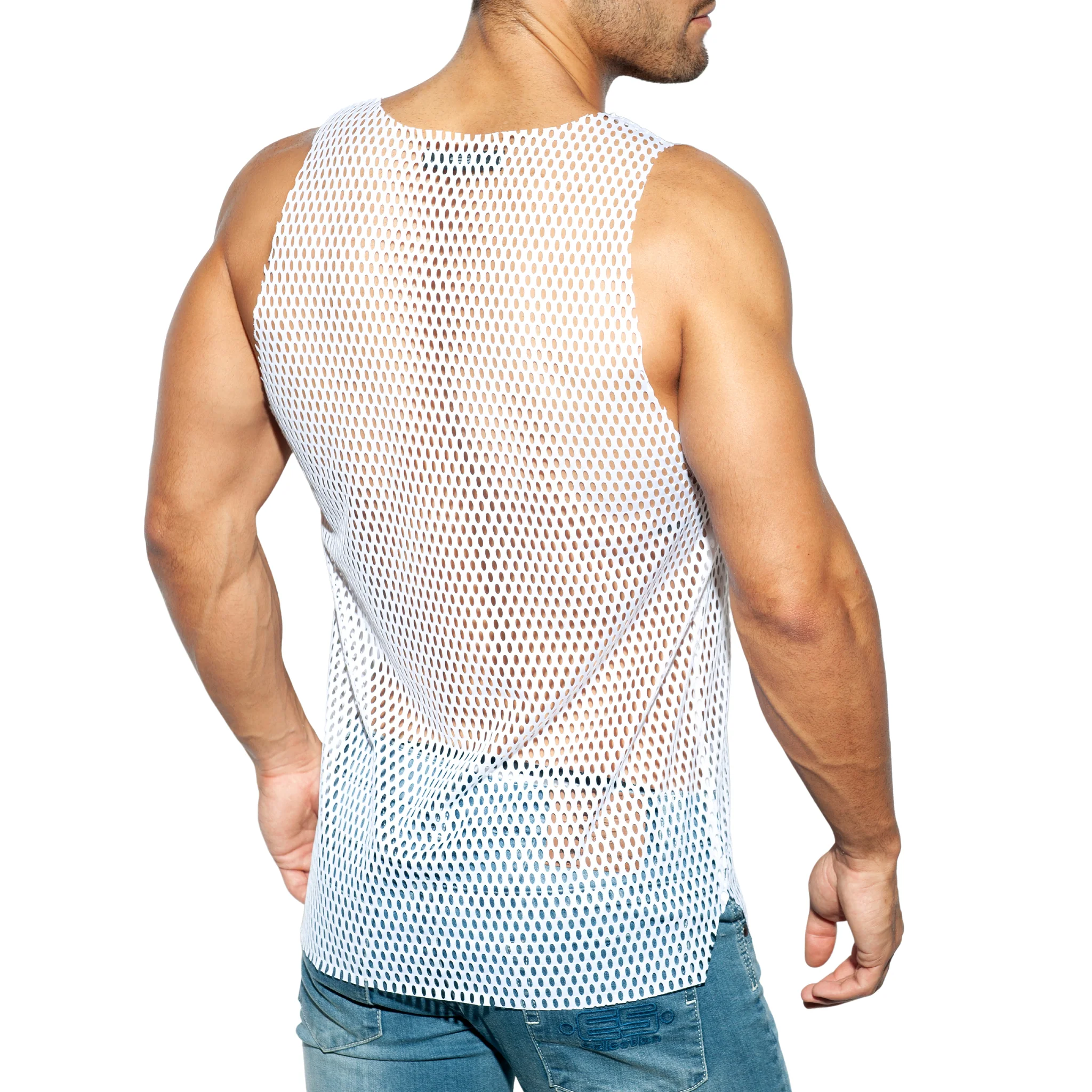 ES Collection Open Mesh Tank Top White TS255 - Image 3