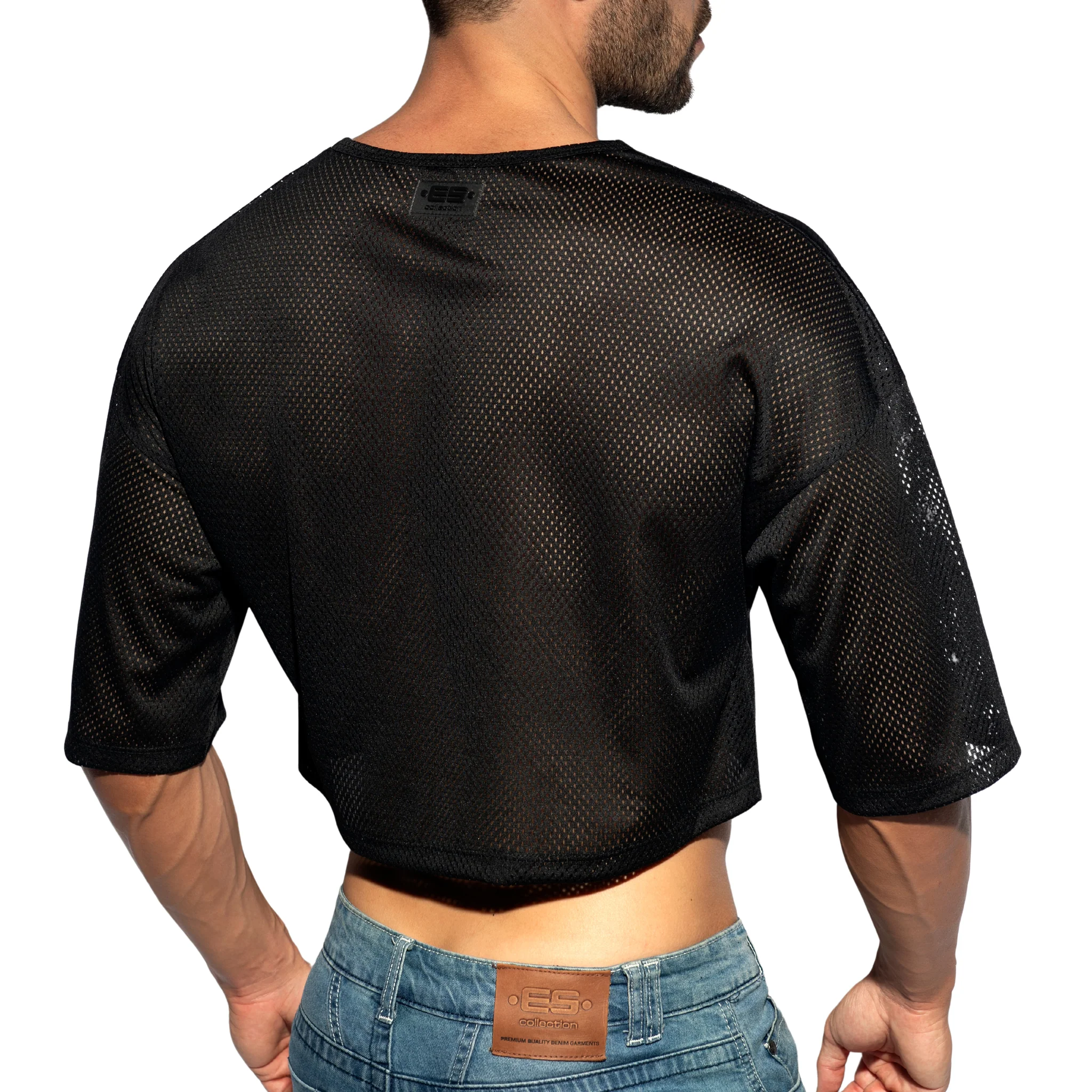 ES Collection Oversize Crop Top Black TS311 - Image 3