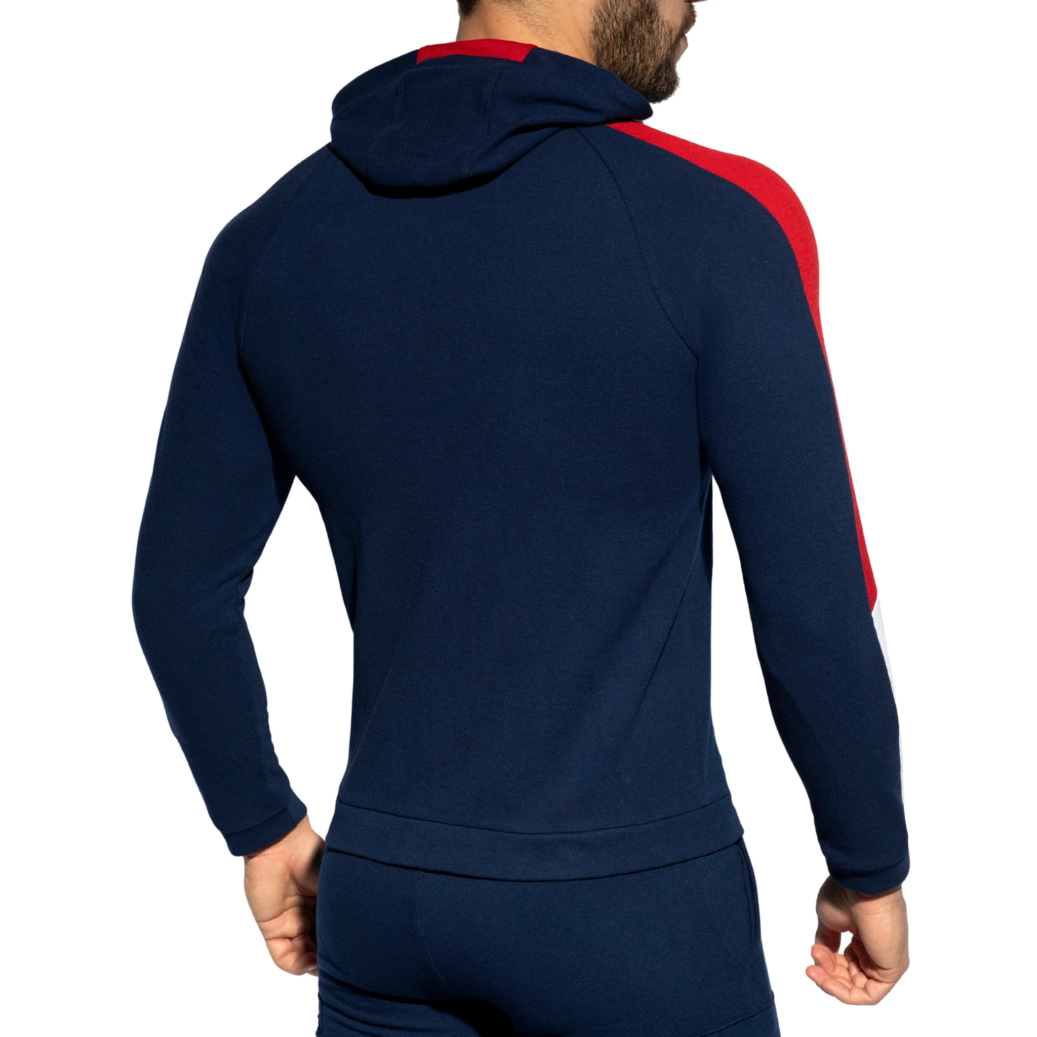 ES Collection Pique Fit Hoodie Navy SP263 - Image 3