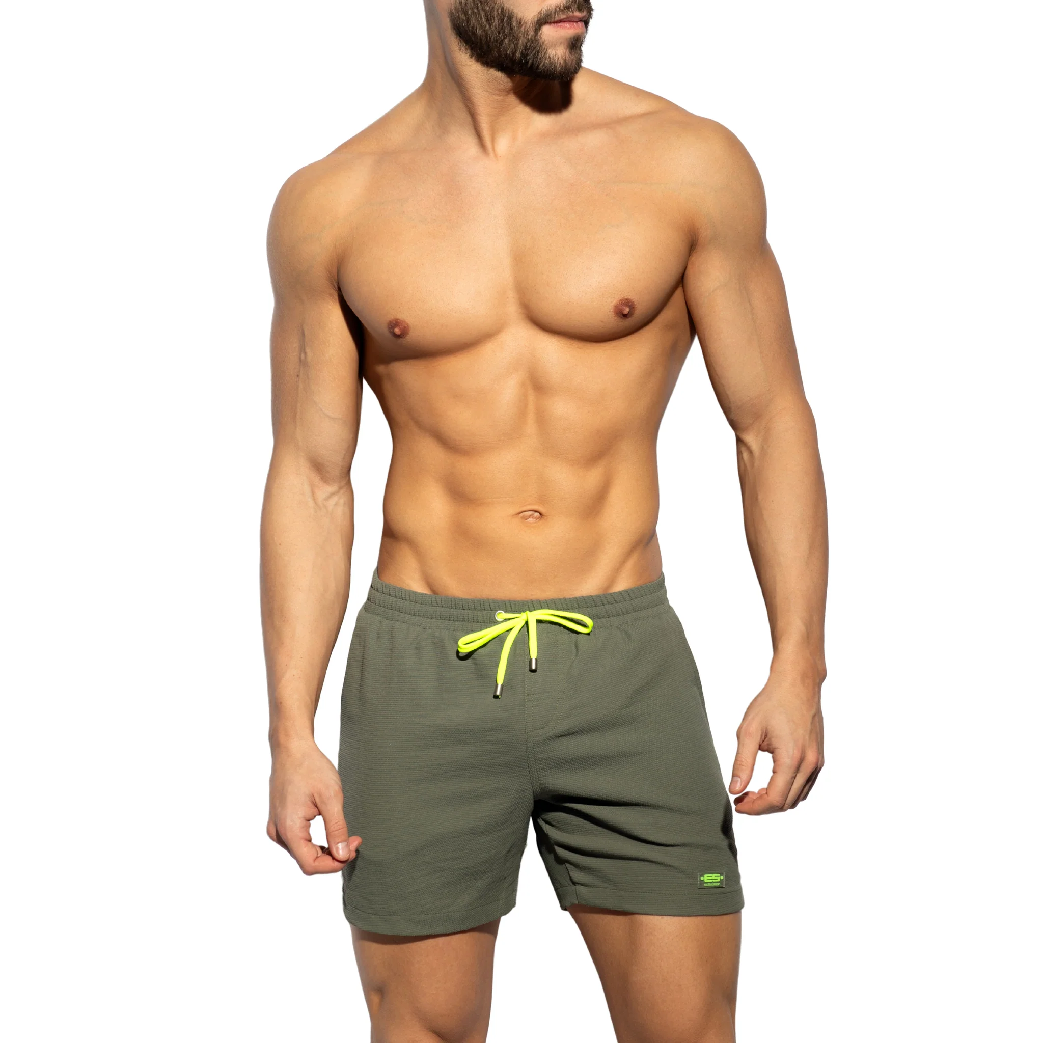ES Collection Pique Plain Broadshorts Khaki 2506 - Image 2