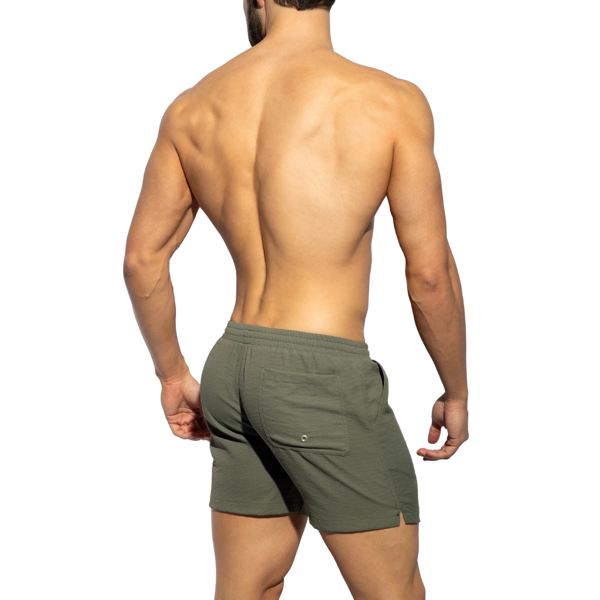 ES Collection Pique Plain Broadshorts Khaki 2506 - Image 3