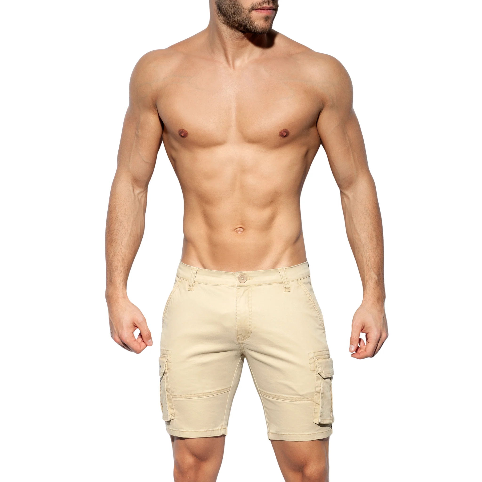 ES Collection Pockets Cargo Bermuda Beige ESJ056 - Image 2