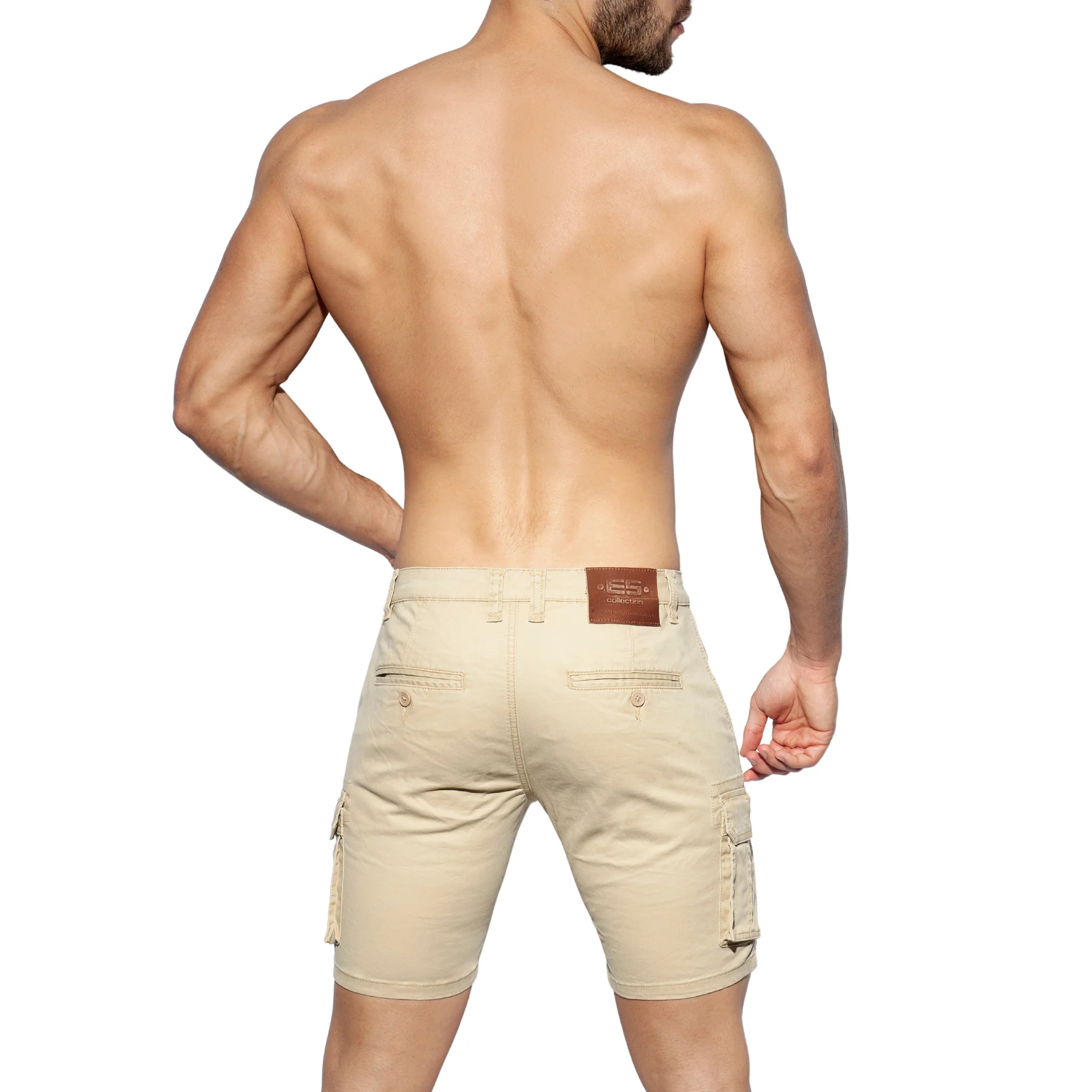 ES Collection Pockets Cargo Bermuda Beige ESJ056 - Image 3