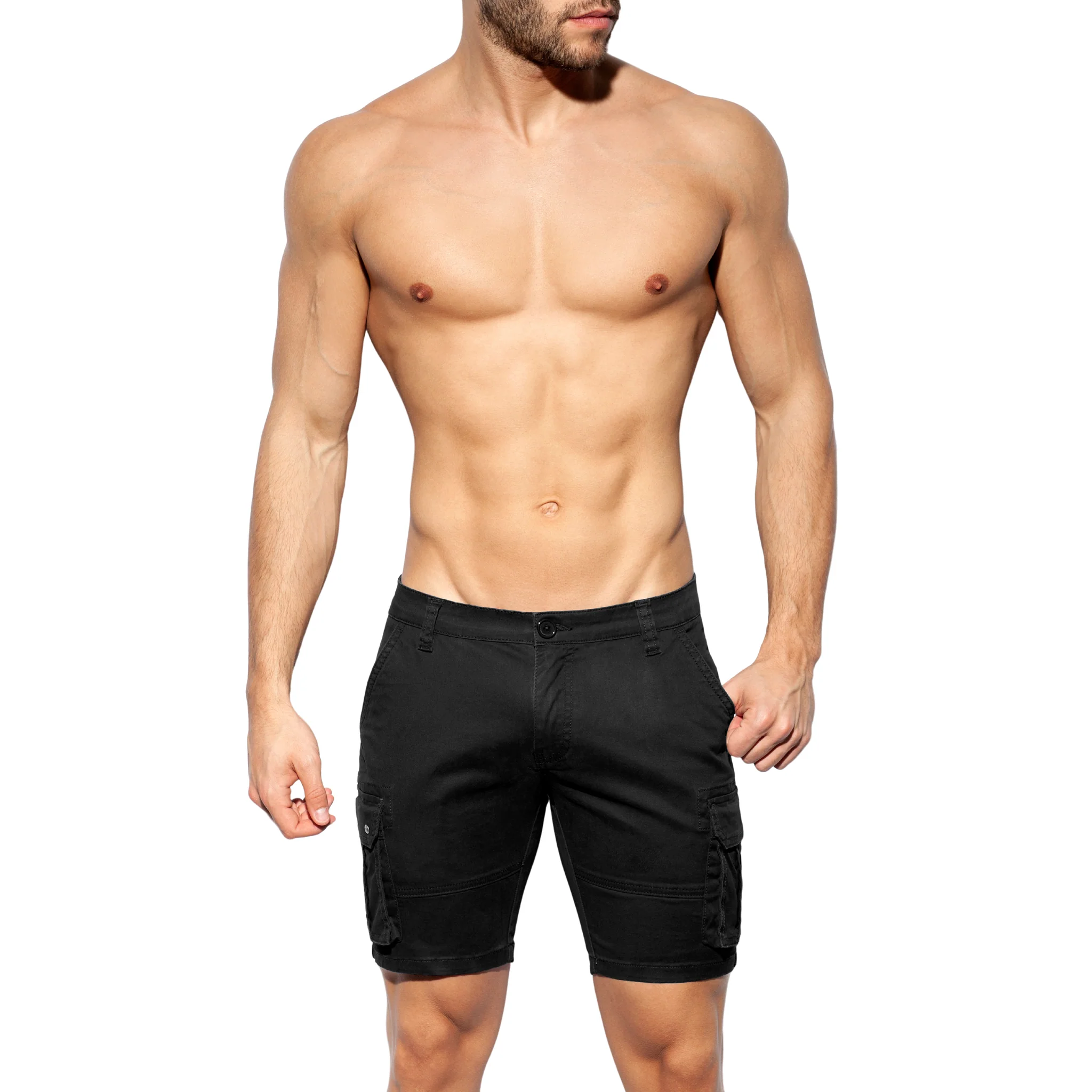 ES Collection Pockets Cargo Bermuda Black ESJ056 - Image 2