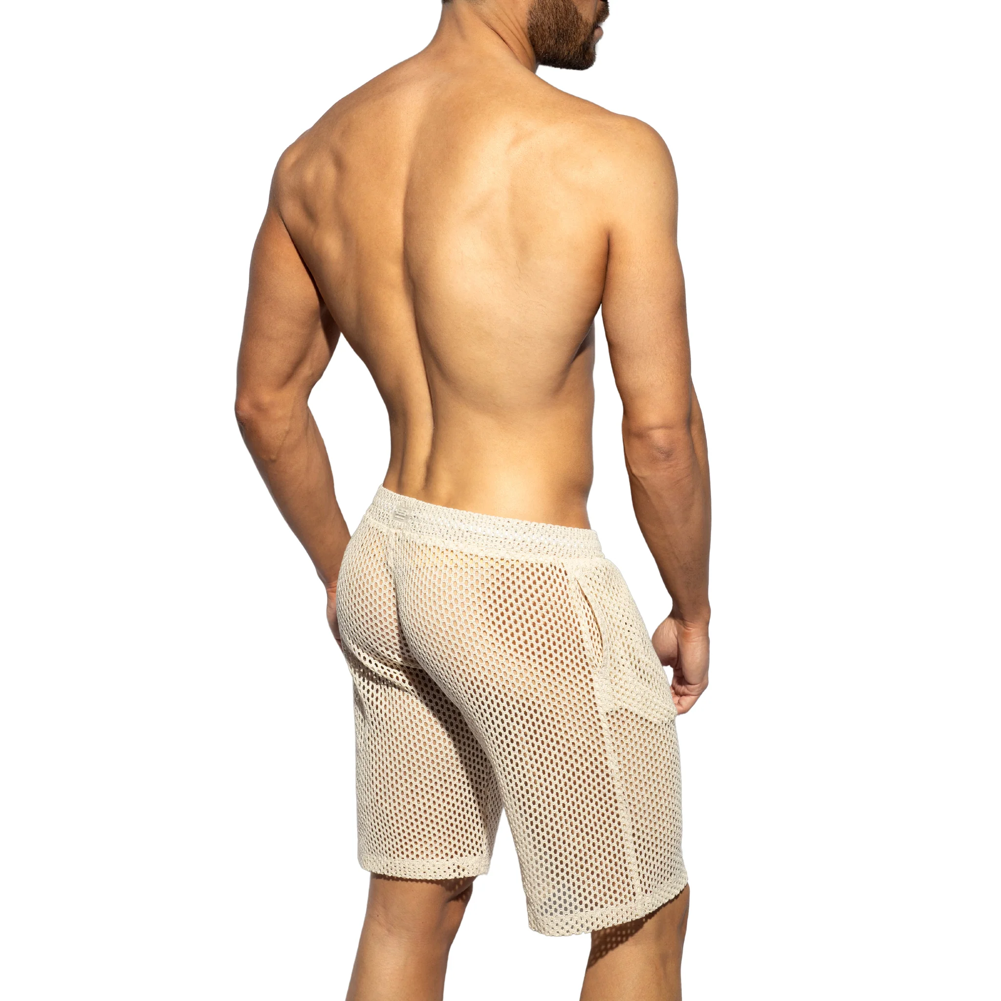 ES Collection Raw Crochet Bermudas Beige SP348 - Image 3