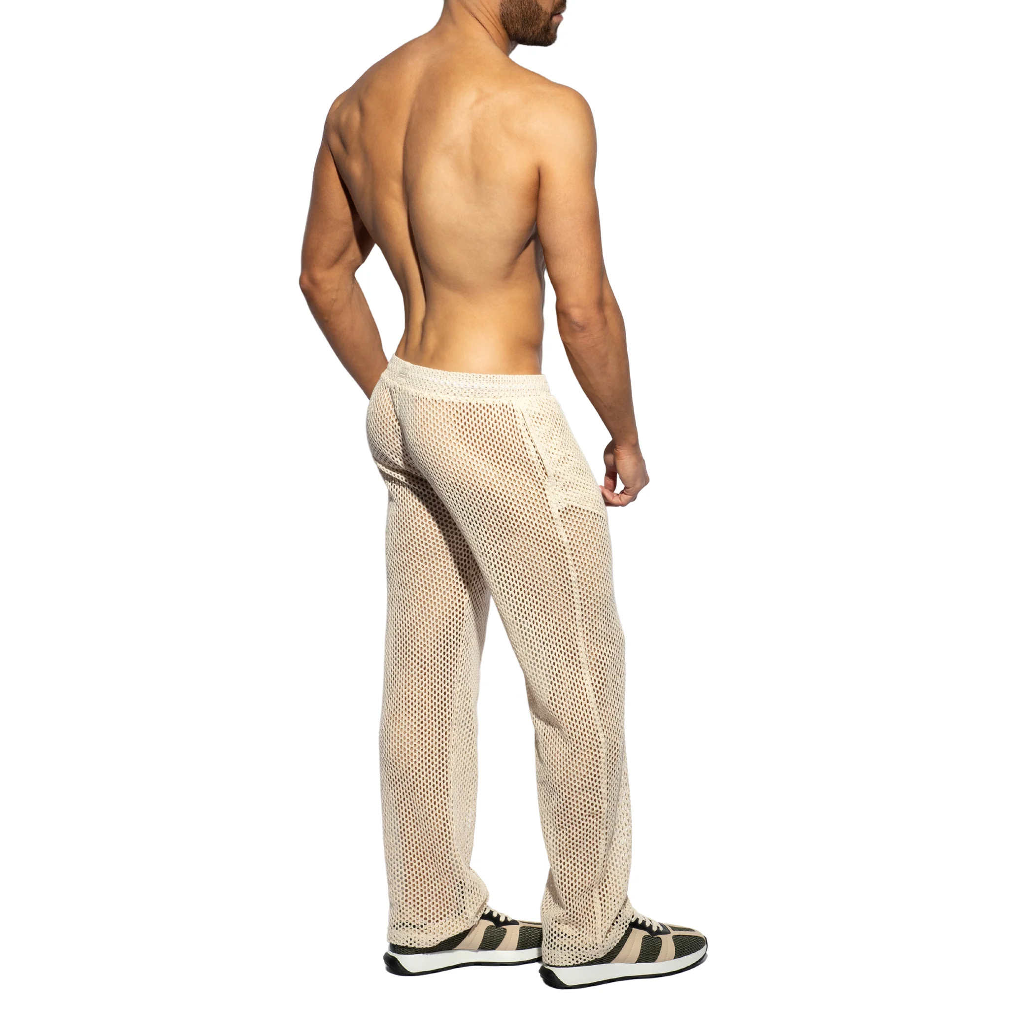 ES Collection Raw Crochet Long Pants Beige SP347 - Image 3