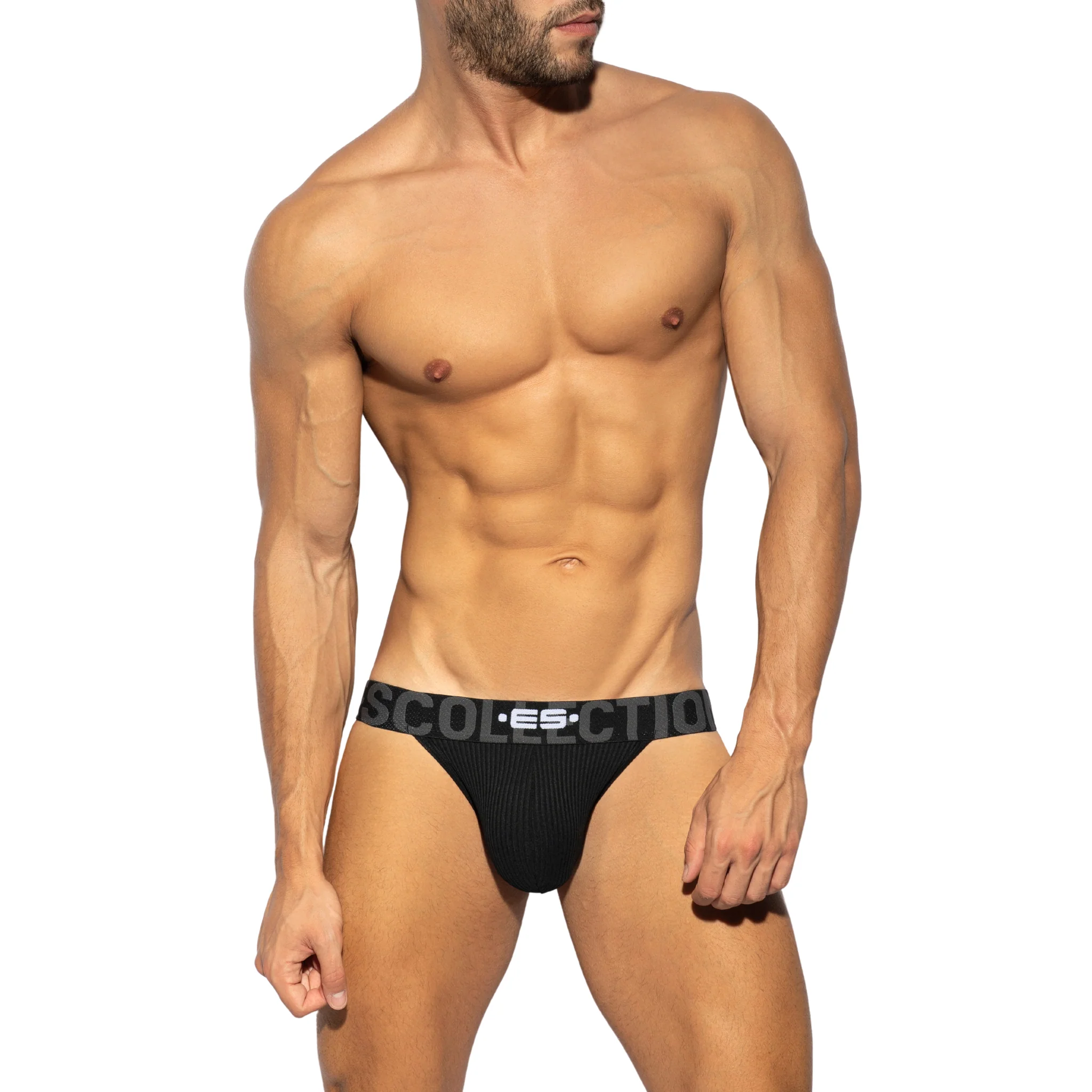 ES Collection Recycled Rib Jock Black UN494 - Image 2