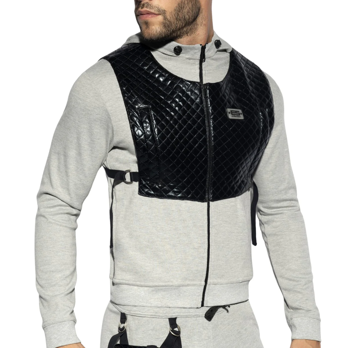 ES Collection Removable Top Hoodie Heather Grey SP284