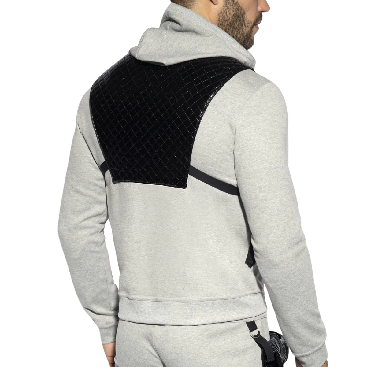 ES Collection Removable Top Hoodie Heather Grey SP284 - Image 3