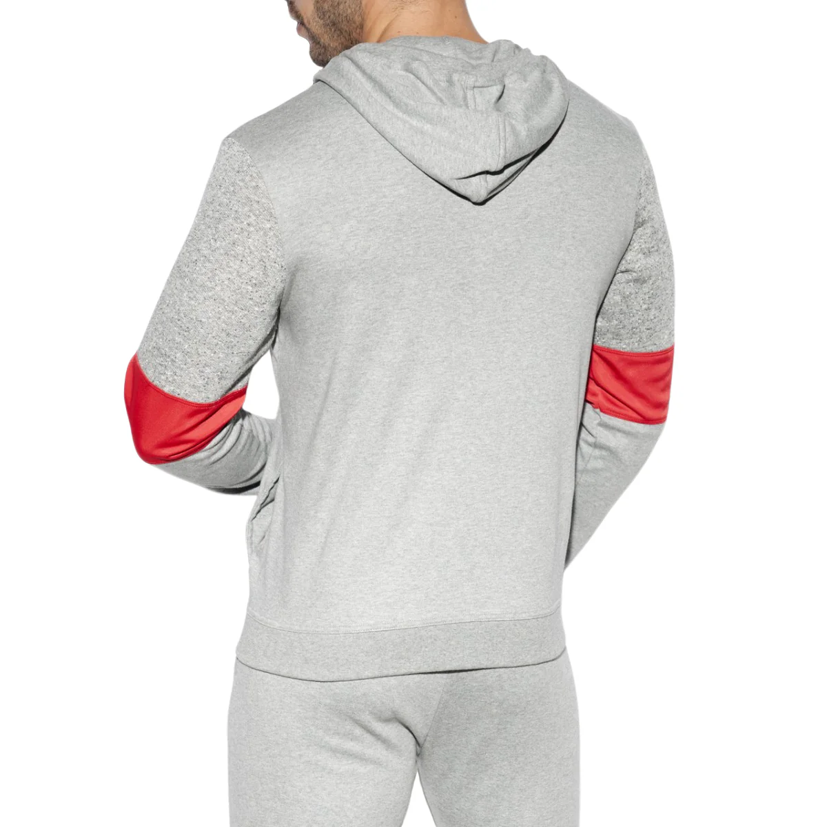 ES Collection Rustic Combi Sport Hoodie Heather Grey SP223 - Image 3
