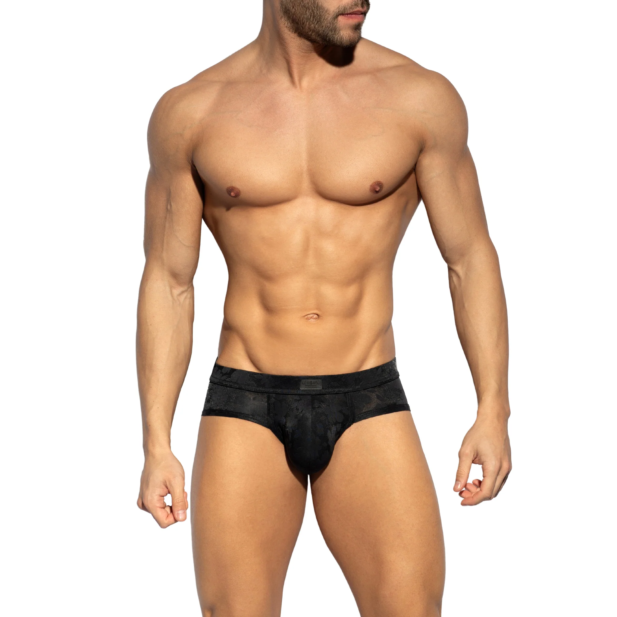 ES Collection See Through Flowers Brief Black UN608 - Image 2