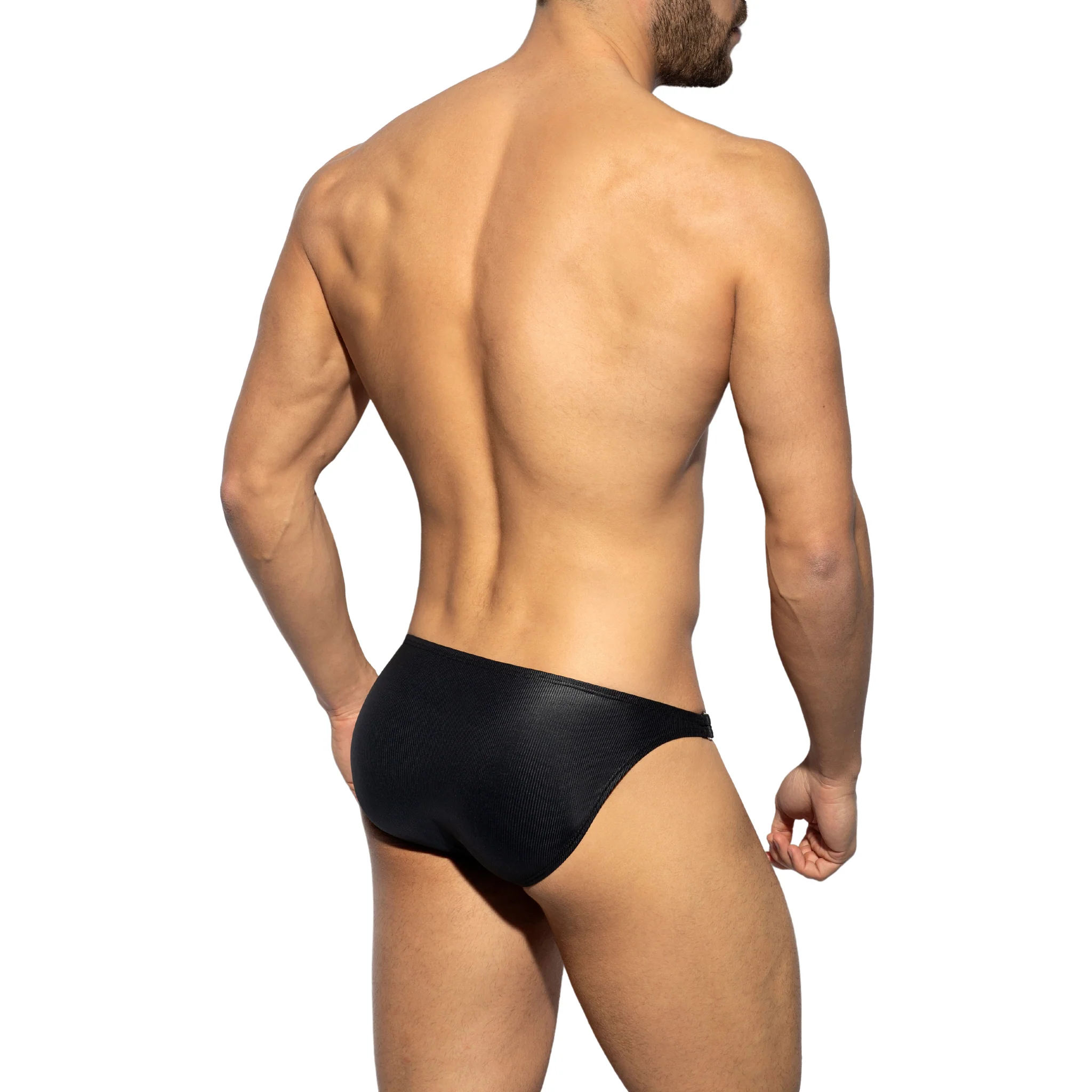 ES Collection Shiny Recycled Rib Bikini Black UN554 - Image 3