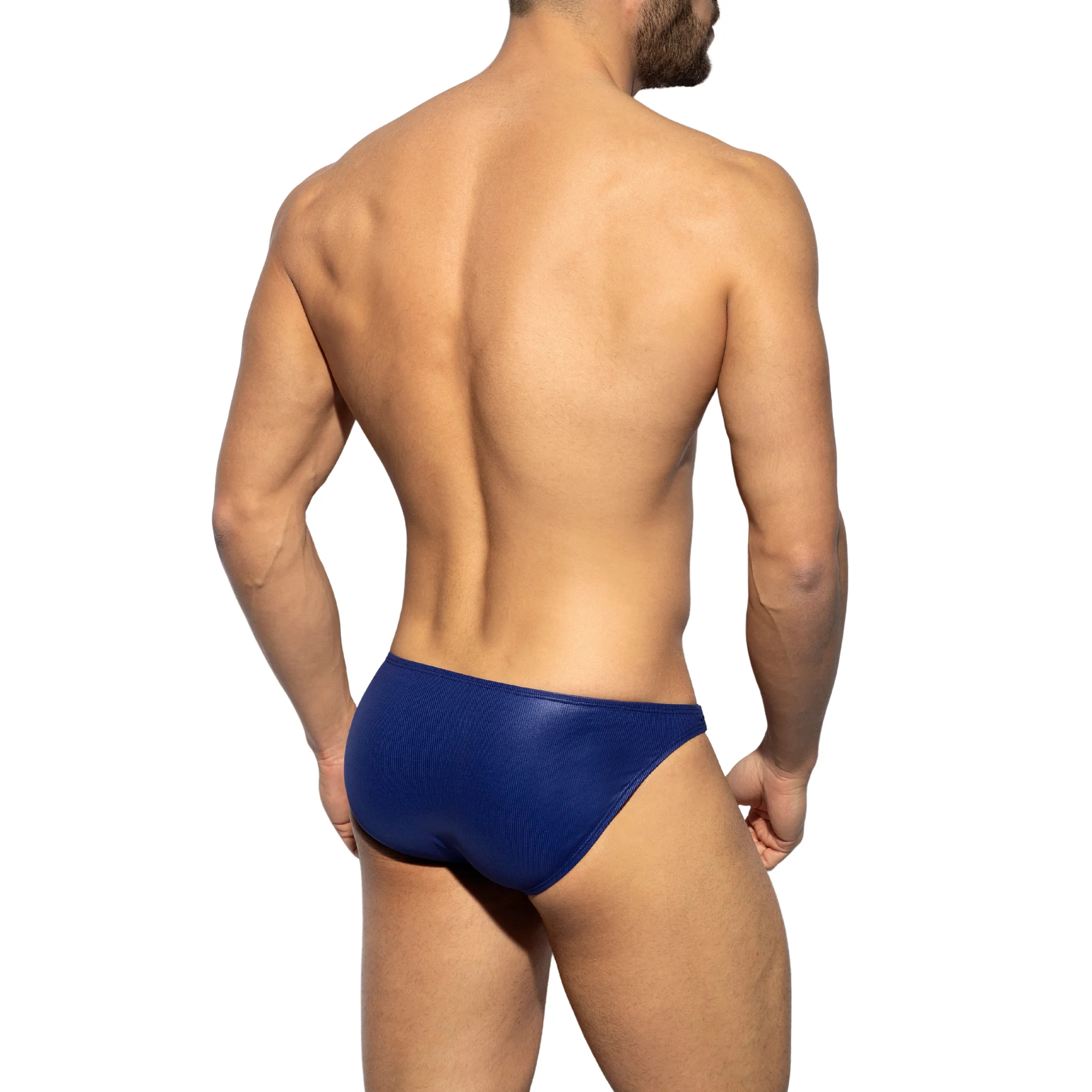 ES Collection Shiny Recycled Rib Bikini Navy UN554 - Image 3