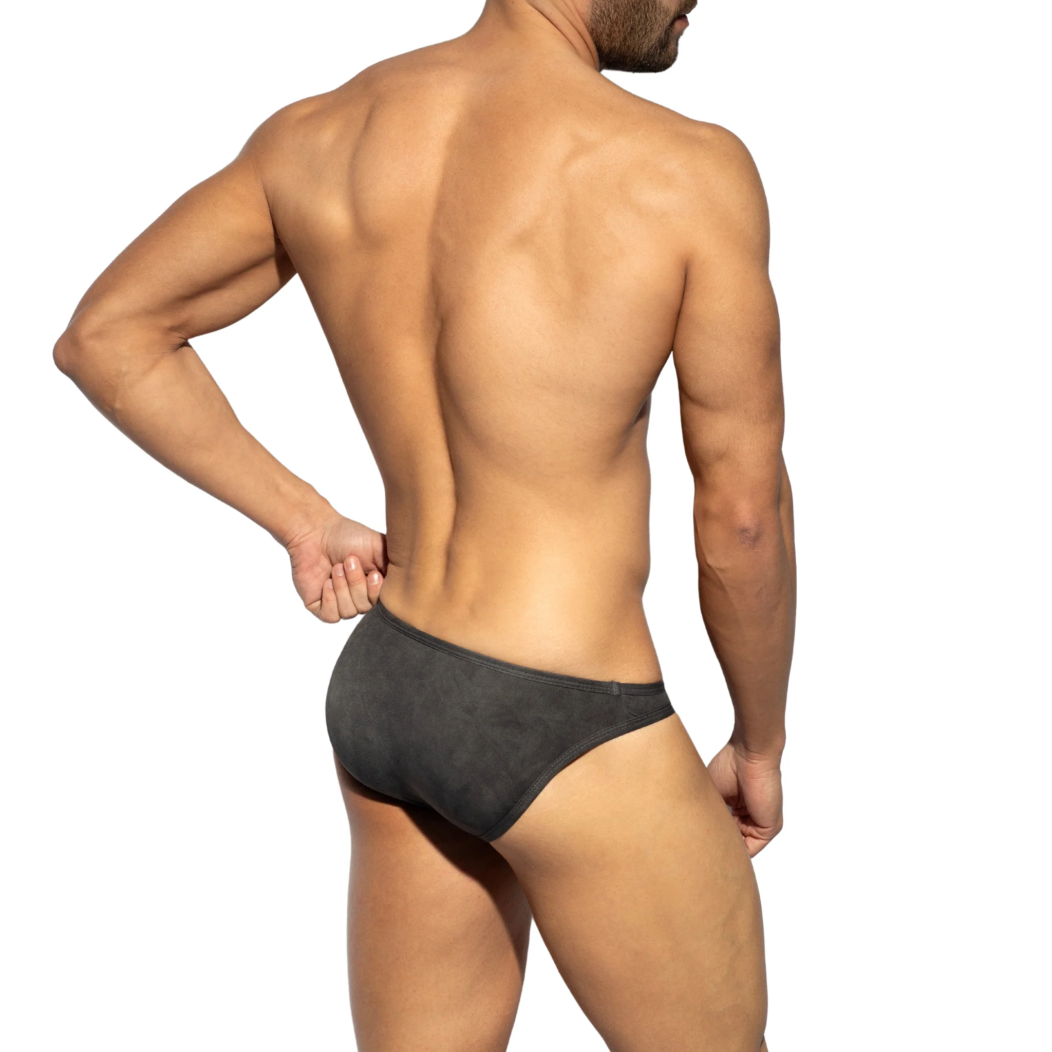 ES Collection Simsuede Bikini Brief Charcoal UN604 - Image 3