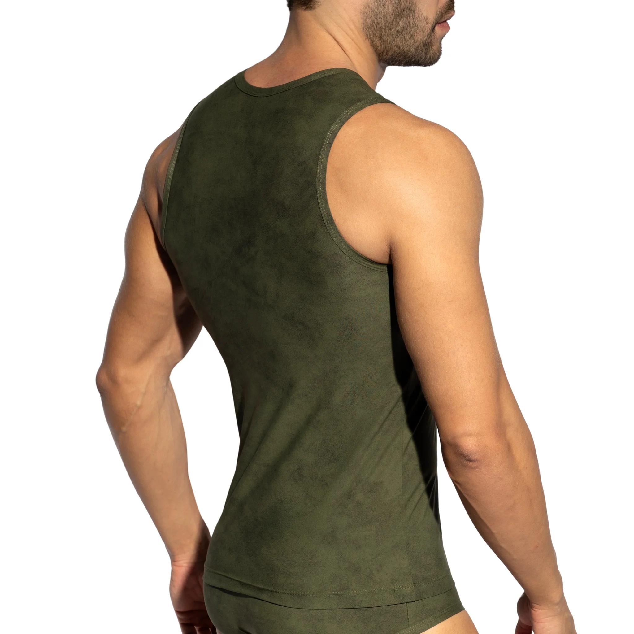 ES Collection Simsuede Tank Top Khaki TS339 - Image 3