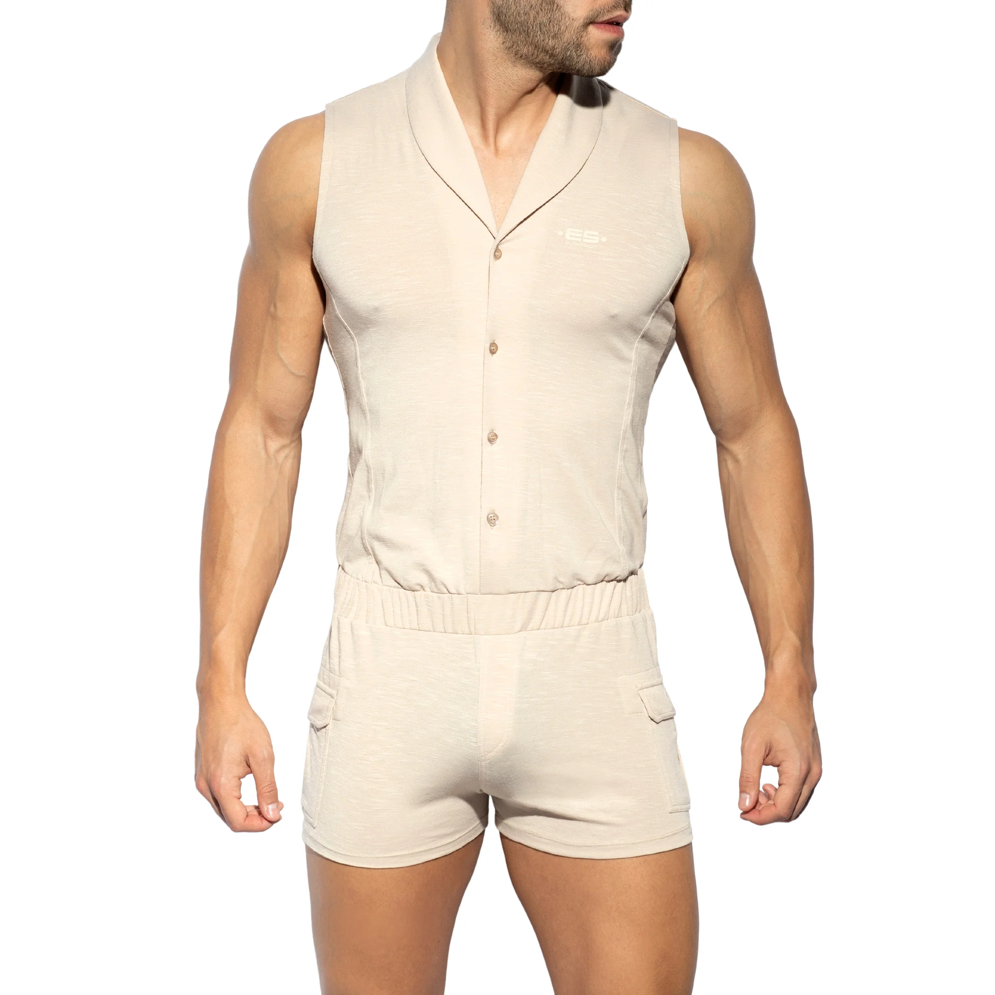 ES Collection Sleeveless Body Suit Beige SP257 - Image 2
