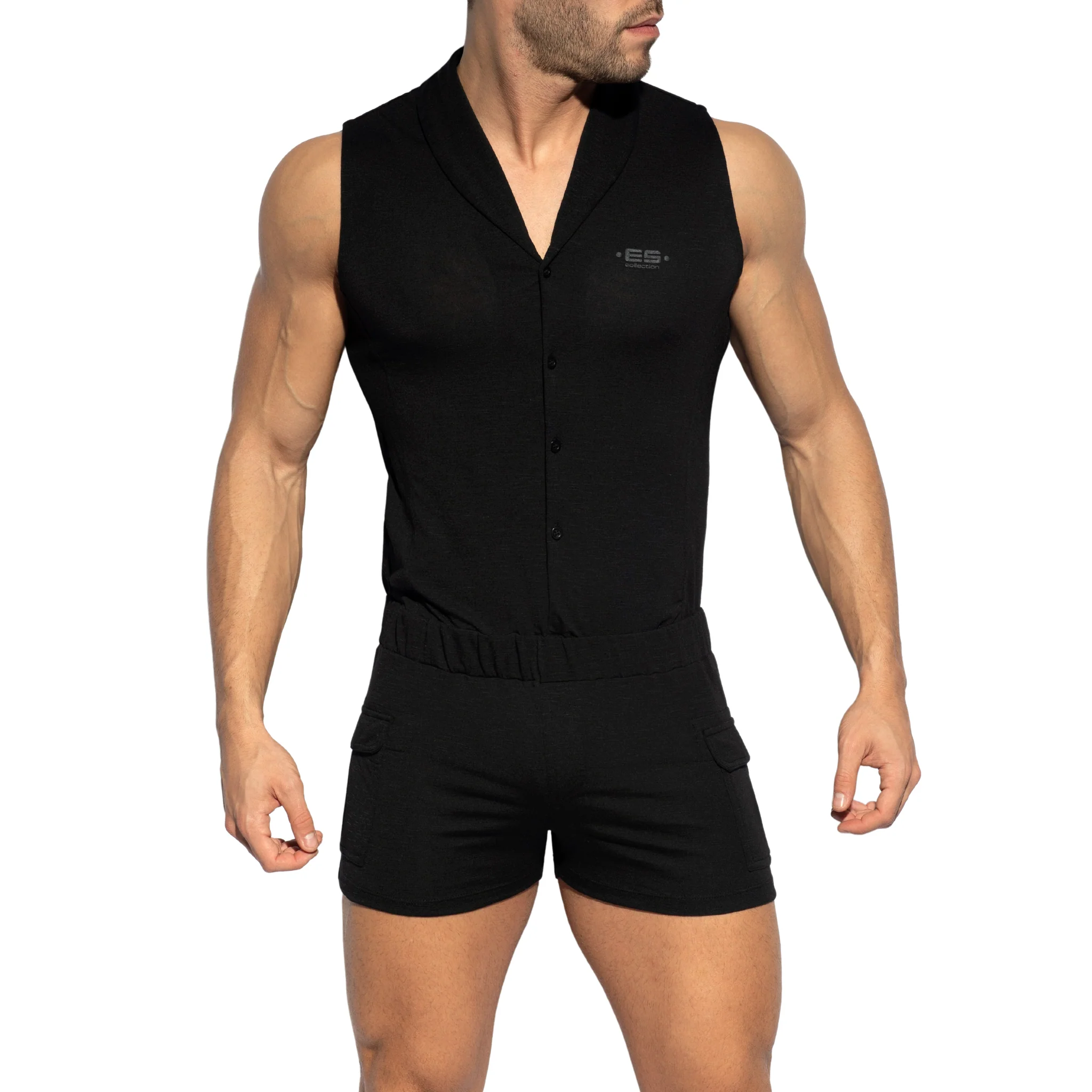 ES Collection Sleeveless Body Suit Black SP257 - Image 2