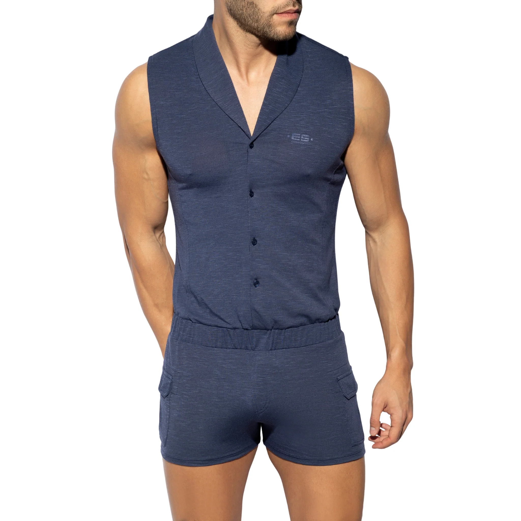 ES Collection Sleeveless Body Suit Navy SP257 - Image 2
